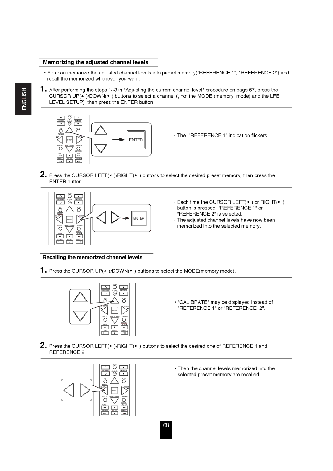 Sherwood R-872 manual Memorizing the adjusted channel levels 