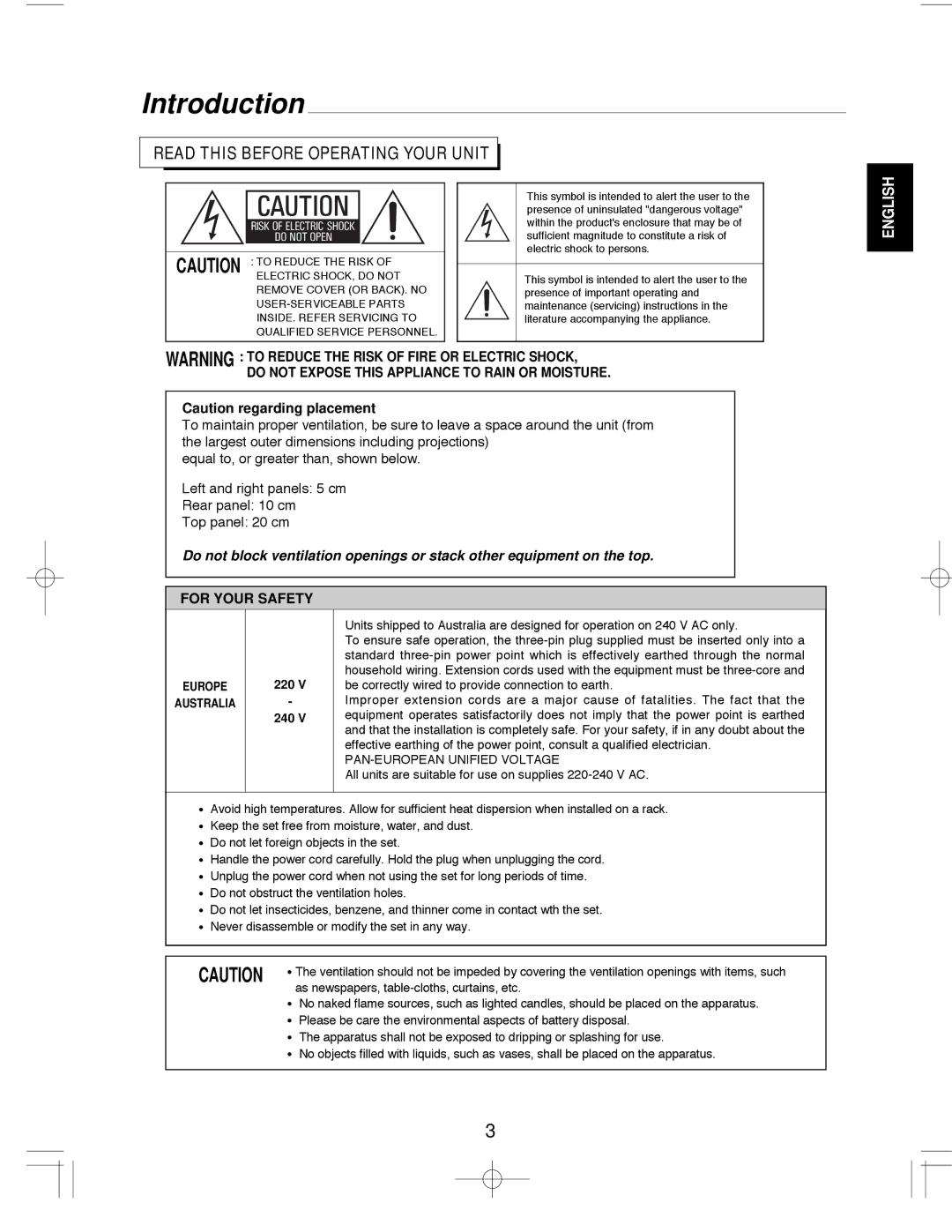 Sherwood R-903R manual Introduction, Read this Before Operating Your Unit 