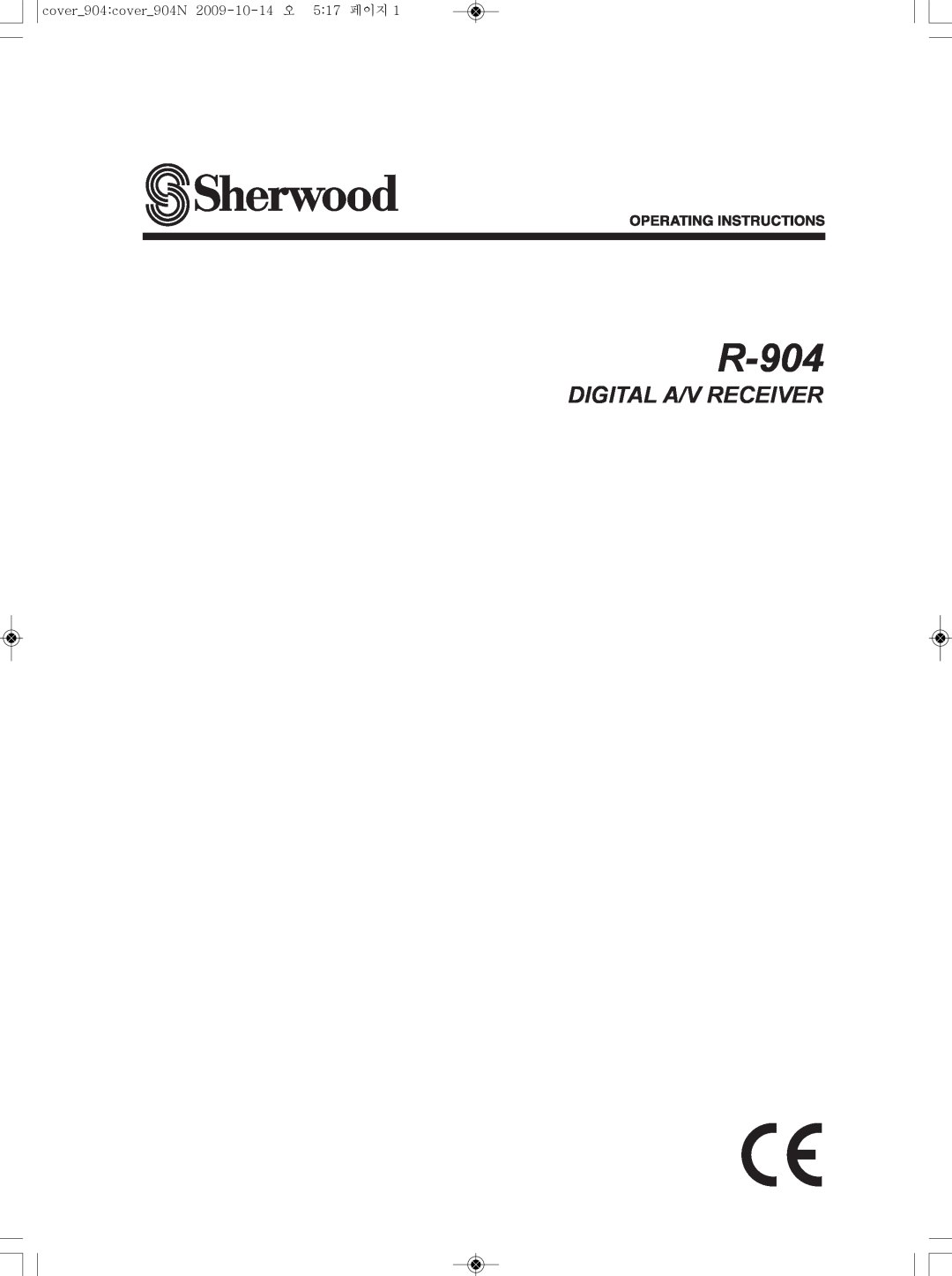 Sherwood R-904 manual Digital A/V Receiver 