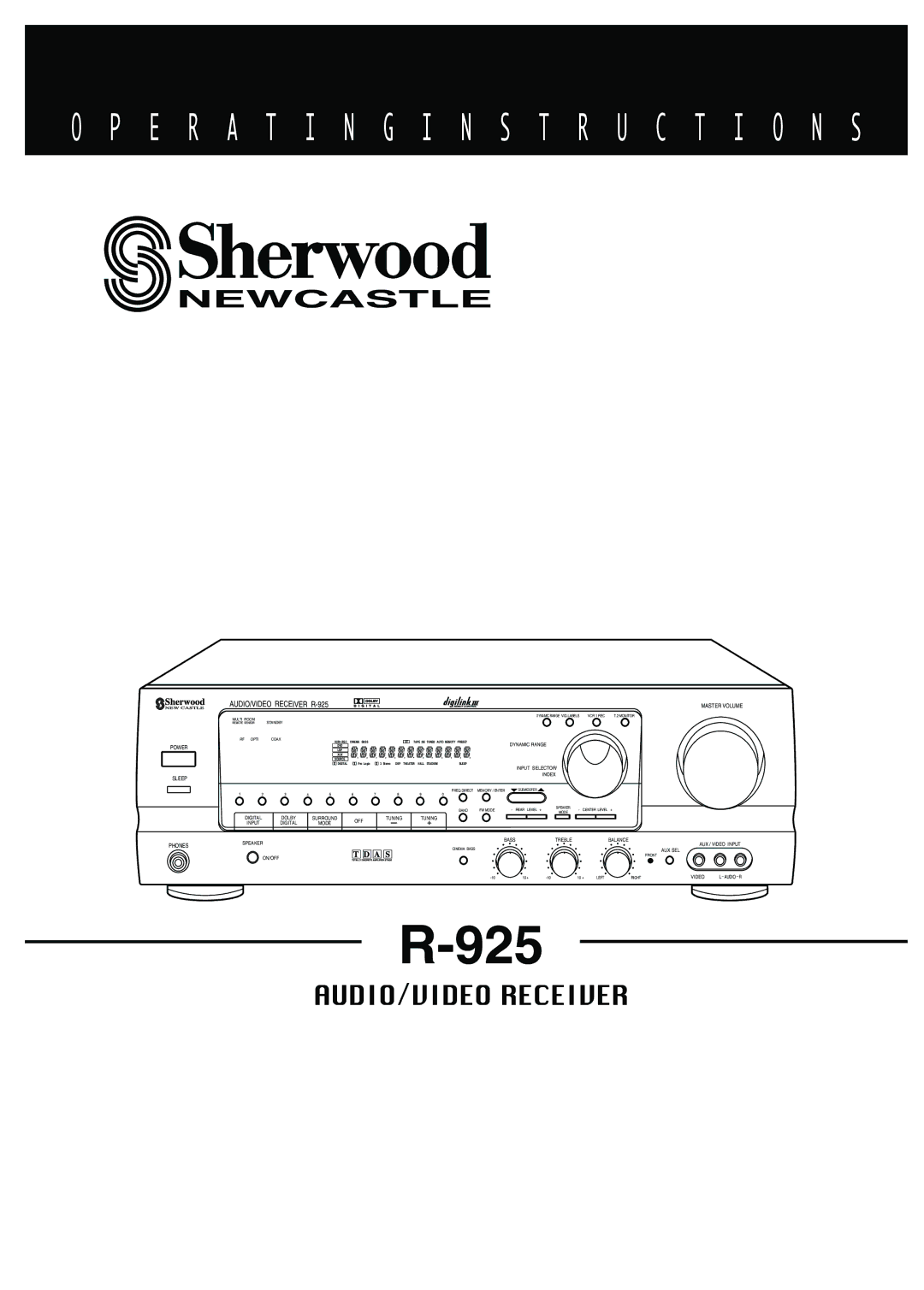 Sherwood R-925 operating instructions 