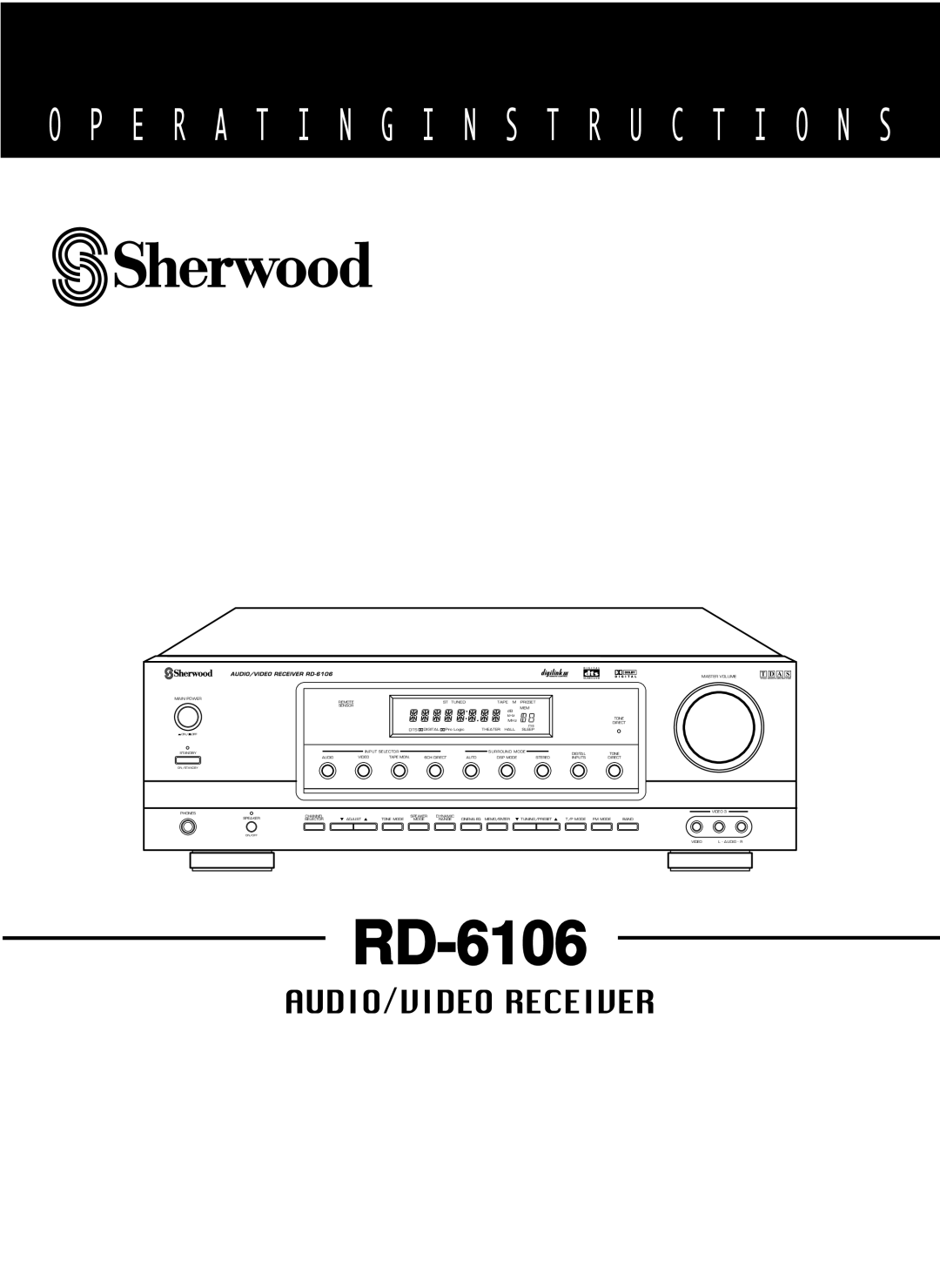 Sherwood RD-6106 manual 