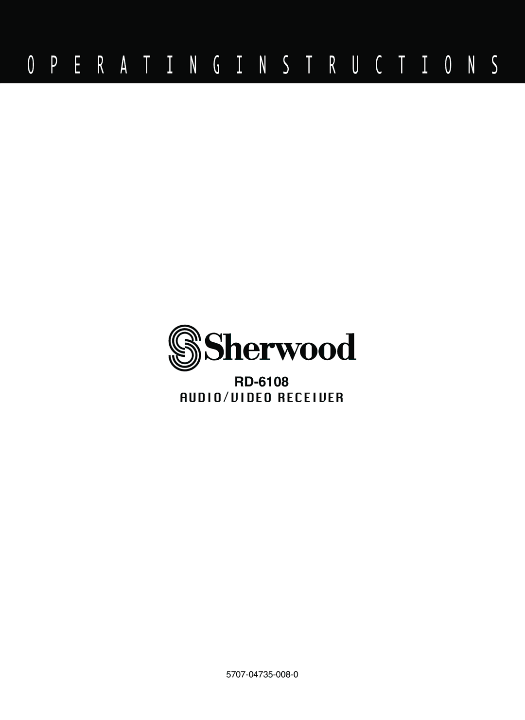 Sherwood RD-6108 manual 