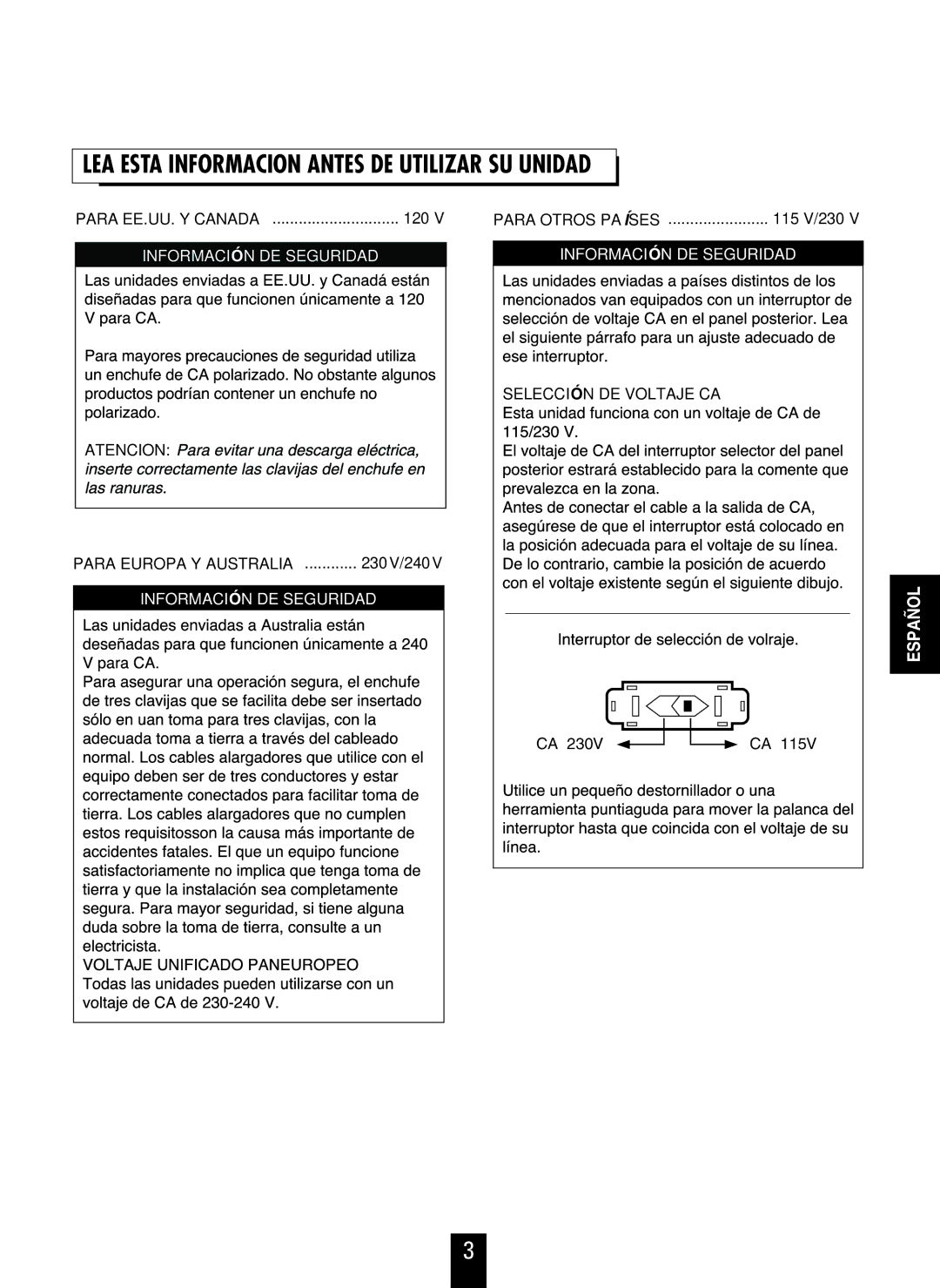 Sherwood RD-6105R, RD-6405R manual LEA Esta Informacion Antes DE Utilizar SU Unidad 