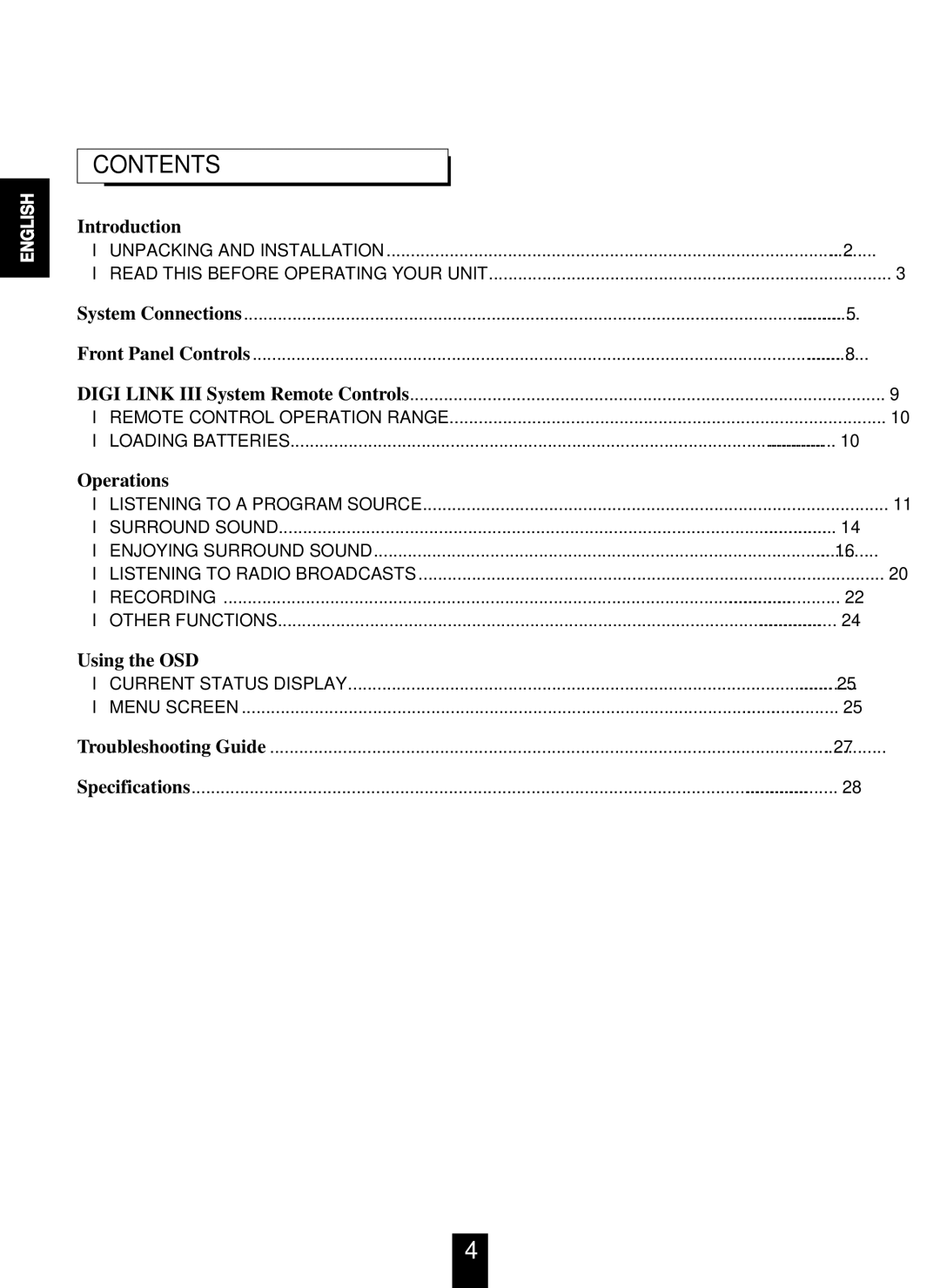 Sherwood RD-7106 manual Using the OSD 