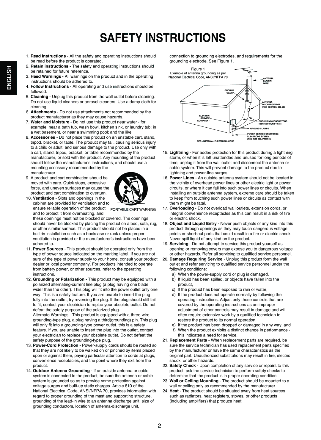 Sherwood RD-7502 manual Safety Instructions 