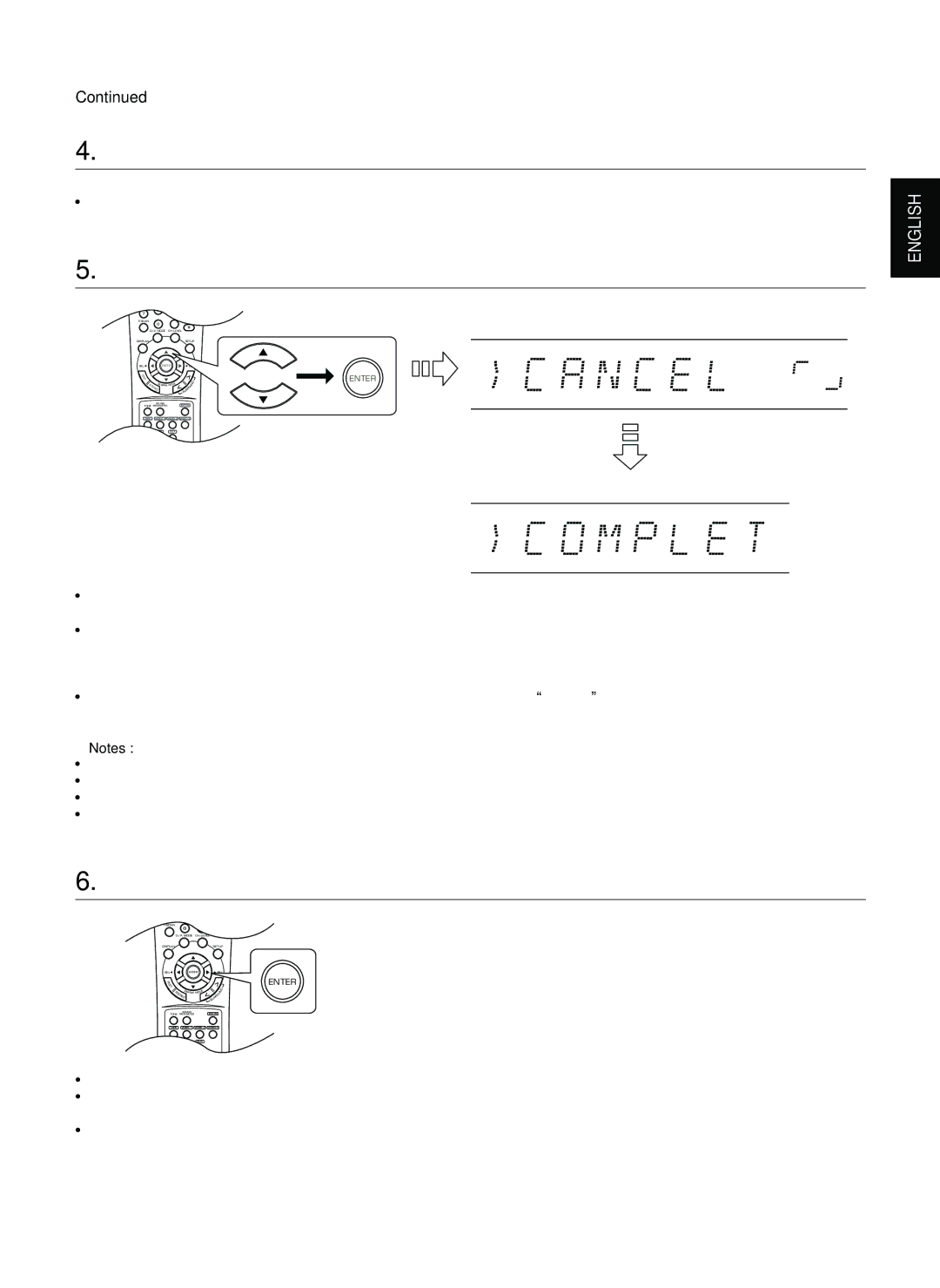 Sherwood RD-7502 manual When performing the auto setup, When the auto setup has been completed 