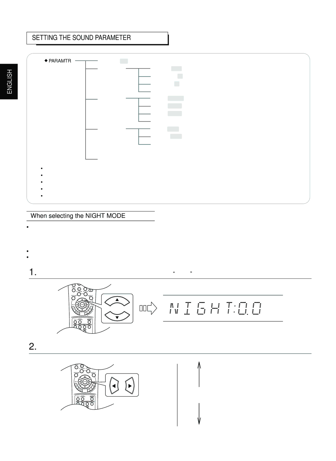 Sherwood RD-7502 manual Setting the Sound Parameter, Lower compression Higher compression 