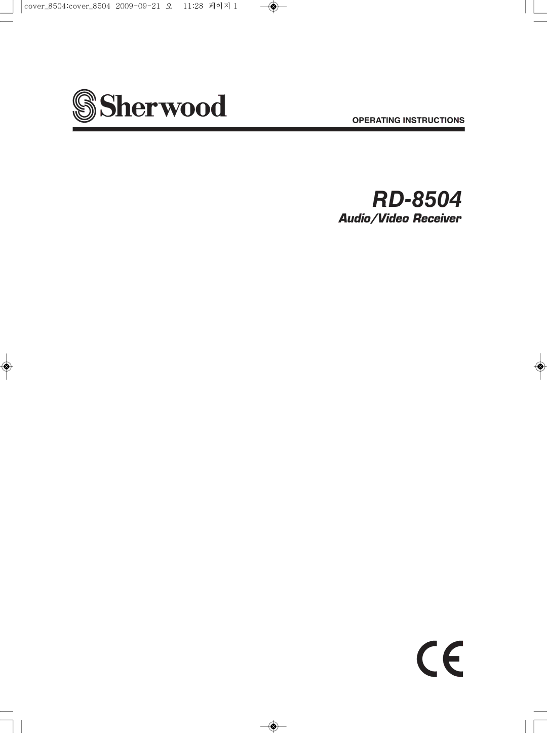 Sherwood RD-8504 manual 