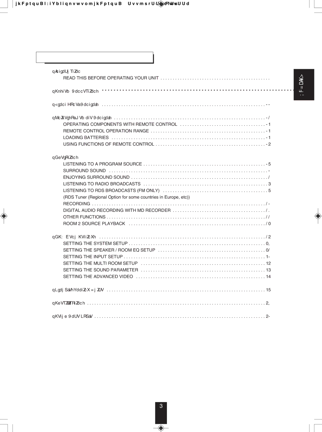 Sherwood RD-8504 manual Contents 