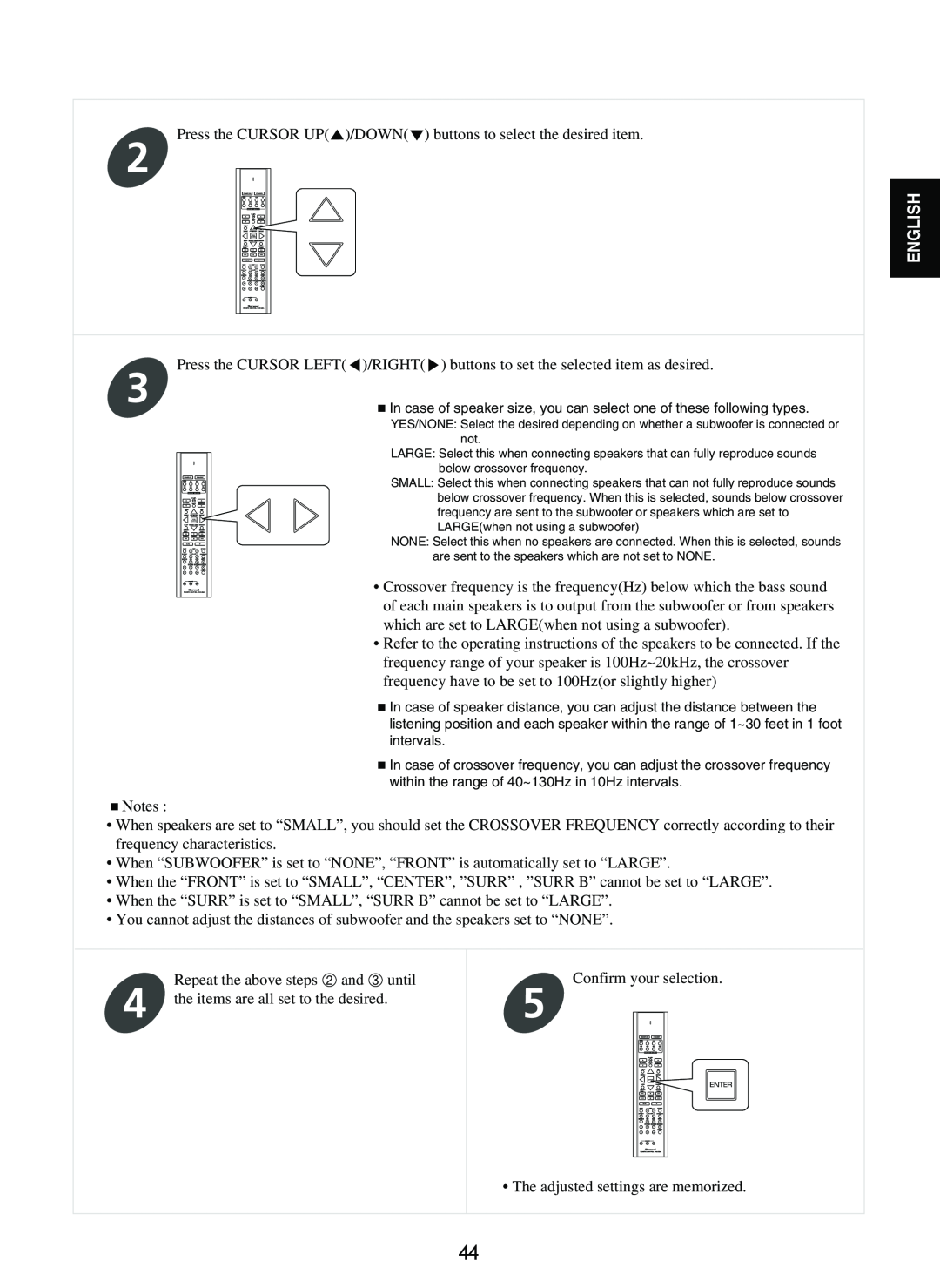 Sherwood RD-8601 operating instructions Notes, English 