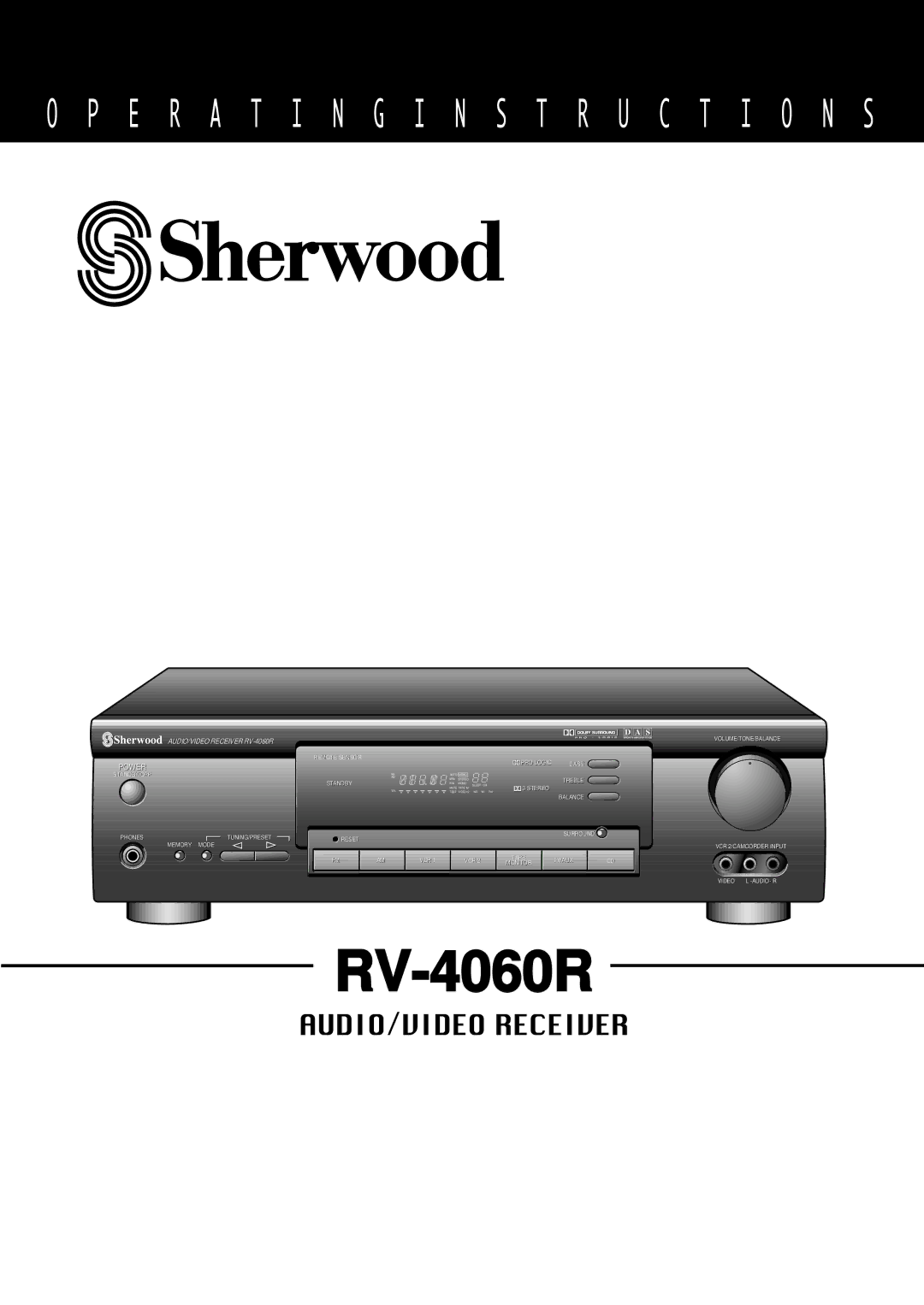 Sherwood RV-4060R manual 