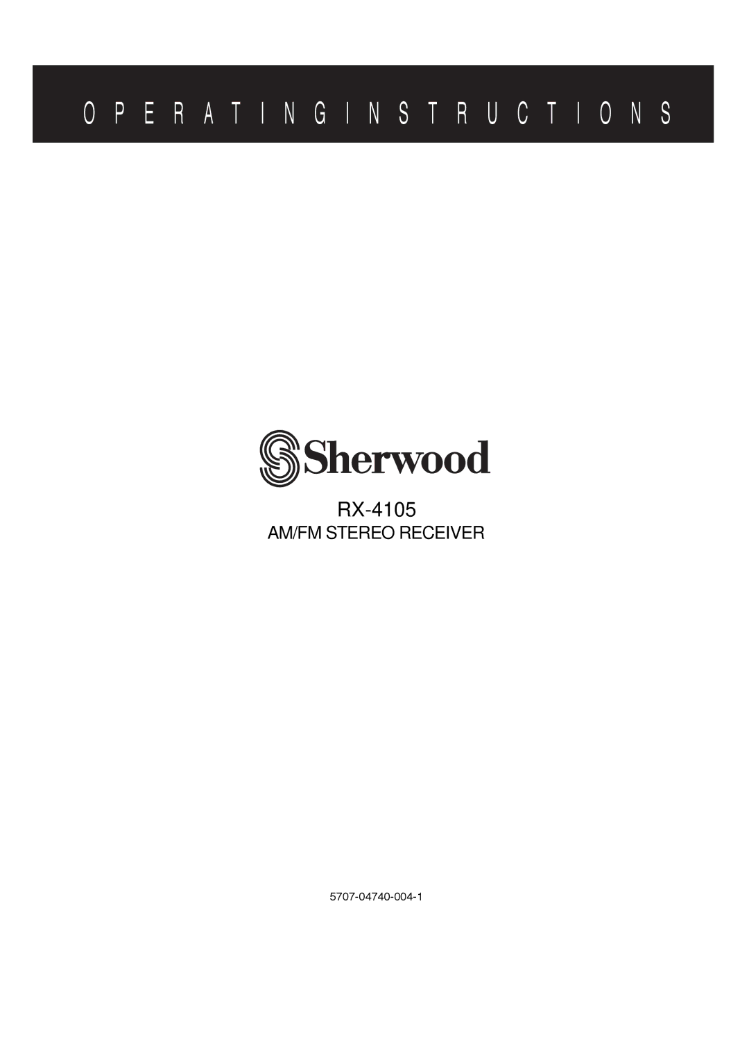 Sherwood RX-4105 manual 