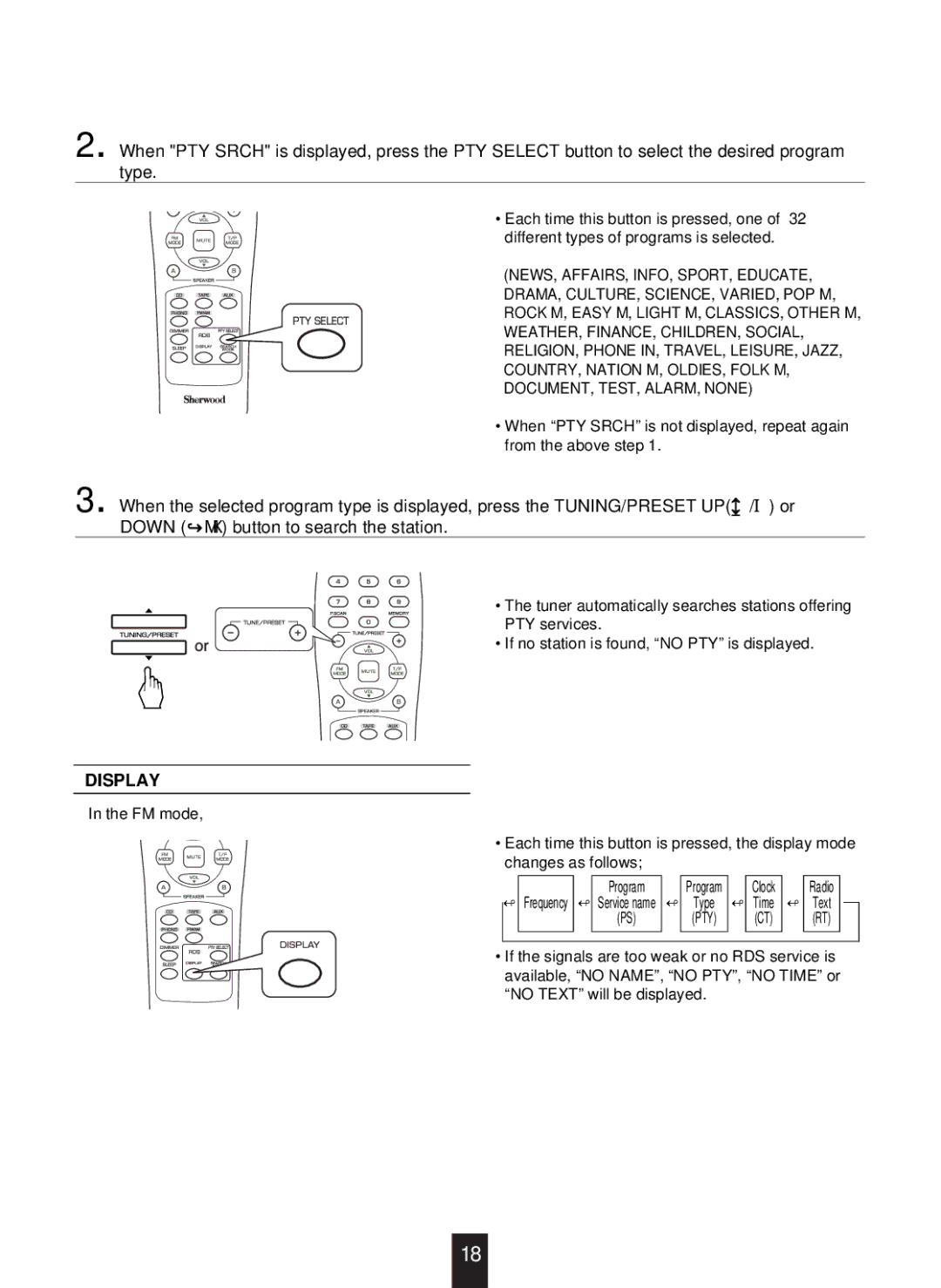 Sherwood RX-4109 manual Display 