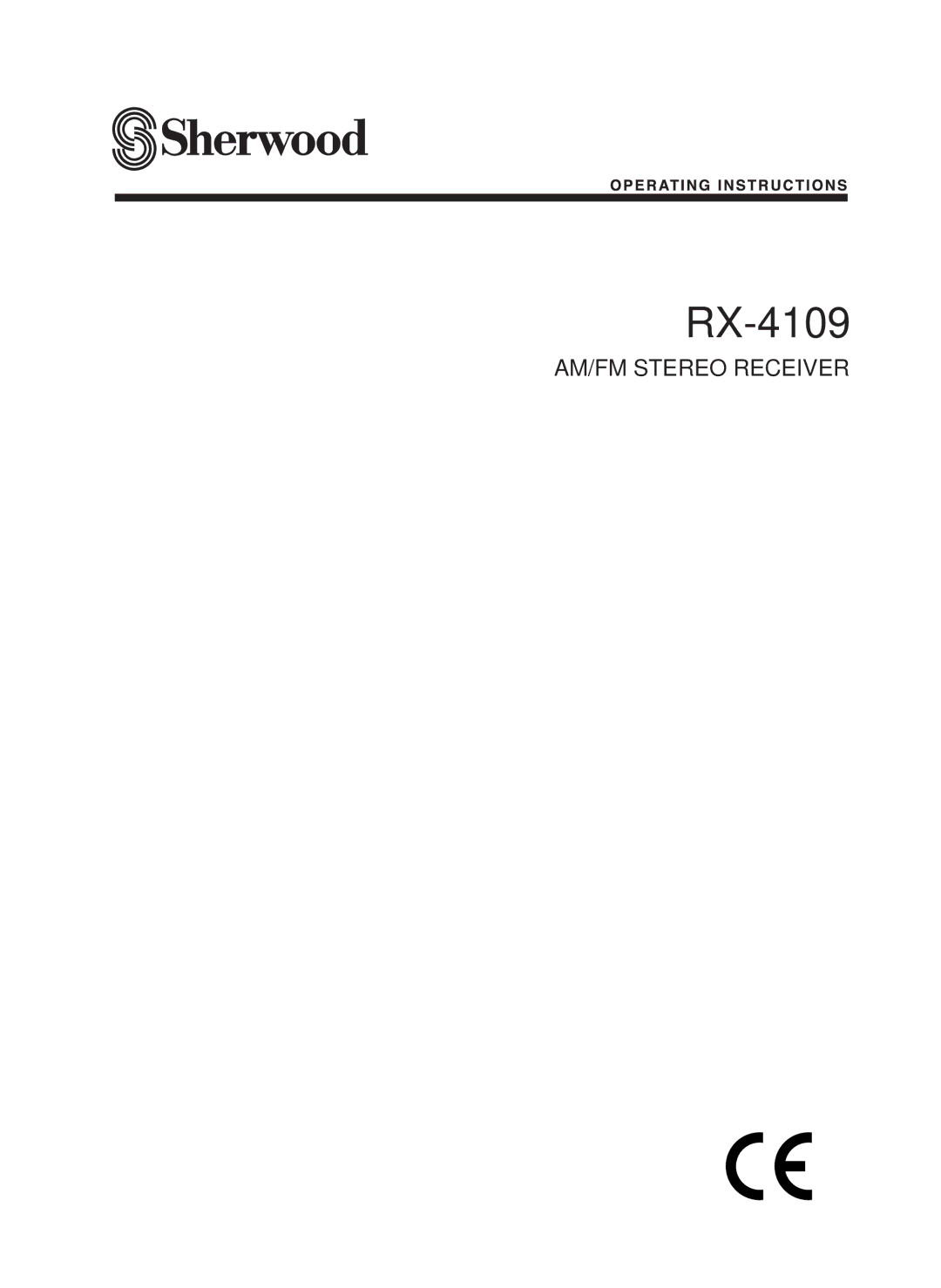 Sherwood RX-4109 manual 