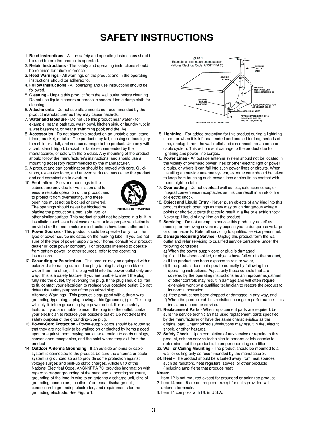 Sherwood SD-860 manual Safety Instructions 