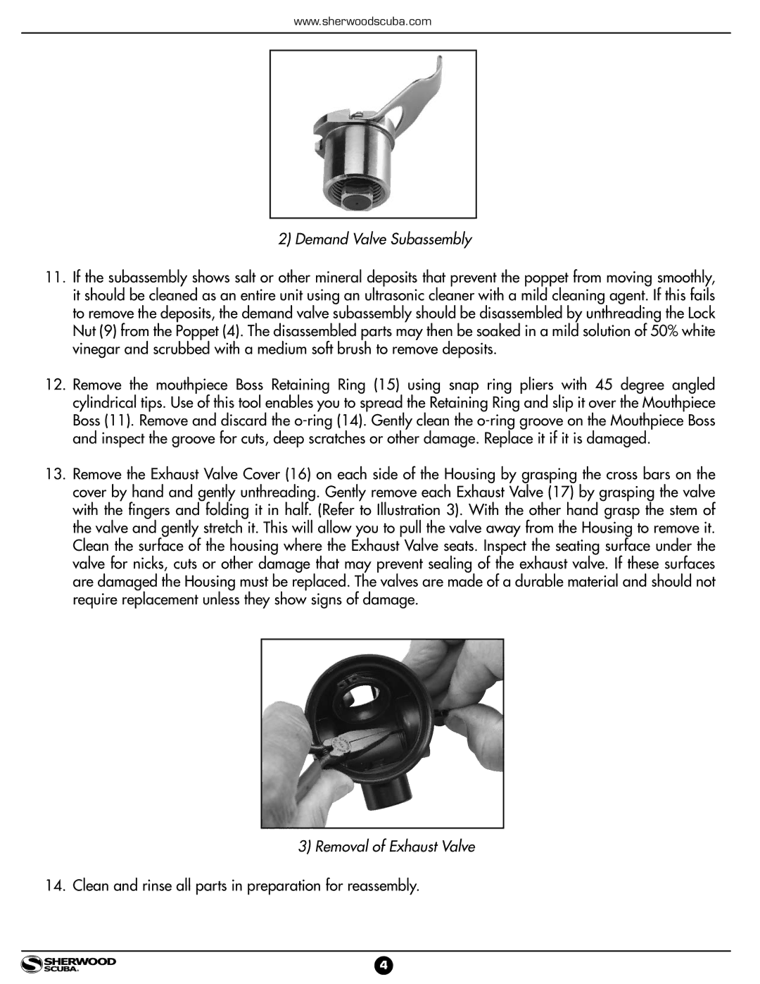 Sherwood SR 7206 manual Removal of Exhaust Valve 