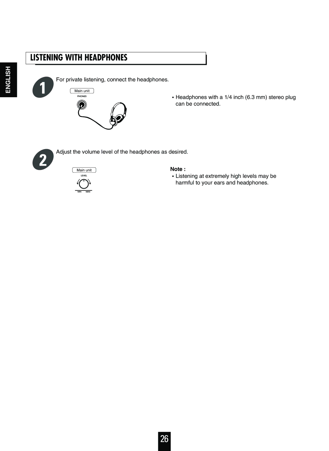 Sherwood V-756 manual Listening with Headphones, For private listening, connect the headphones 