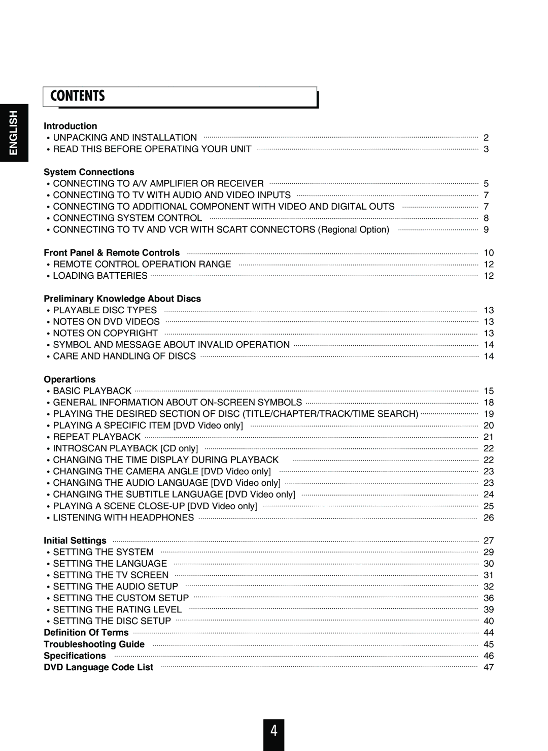 Sherwood V-756 manual Contents 