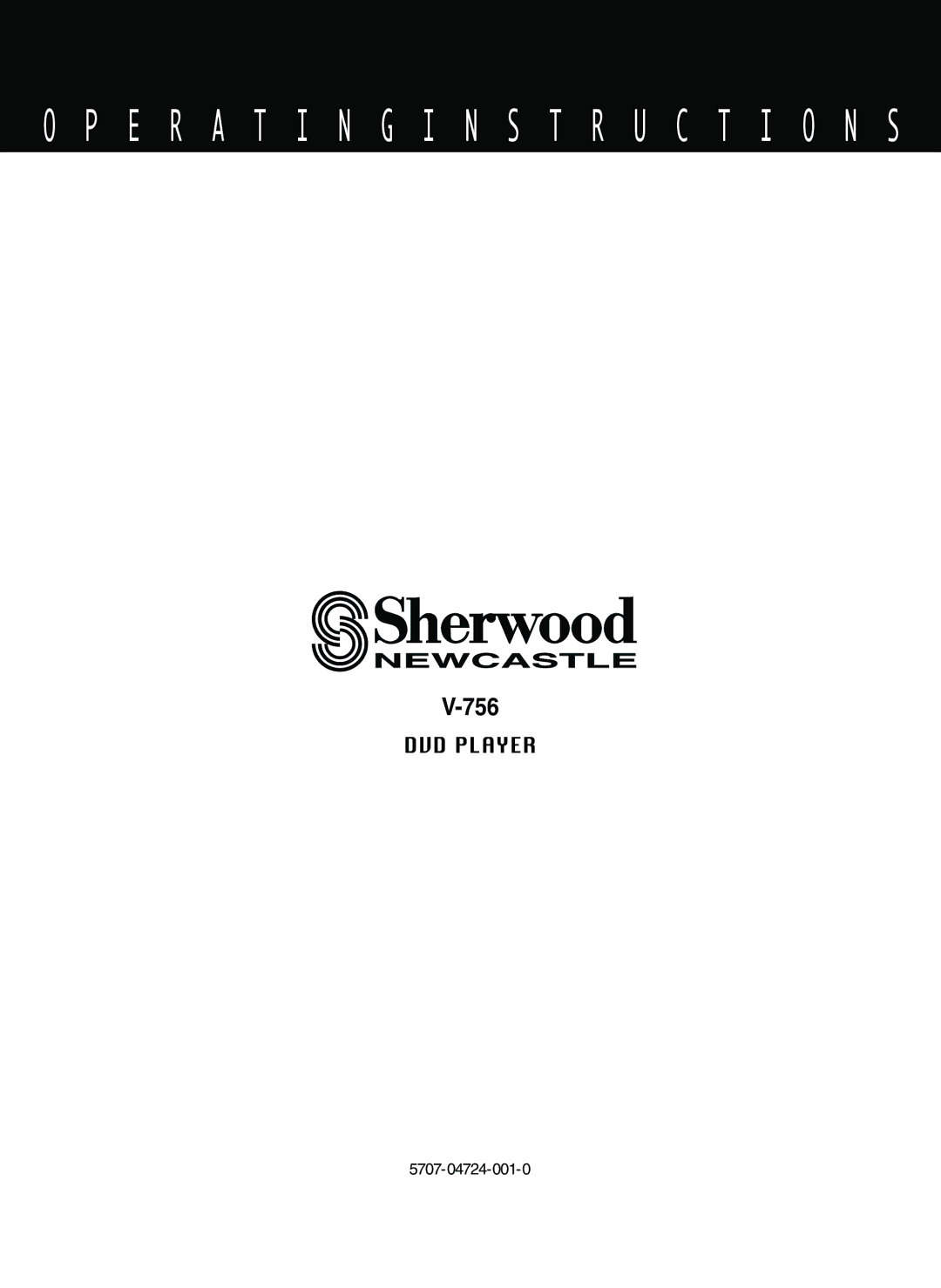 Sherwood V-756 manual 5707-04724-001-0 