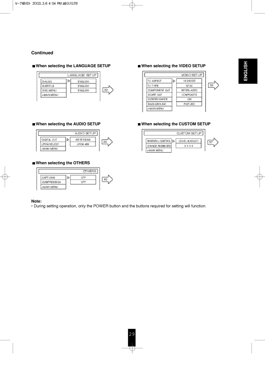 Sherwood V-768 user service English 