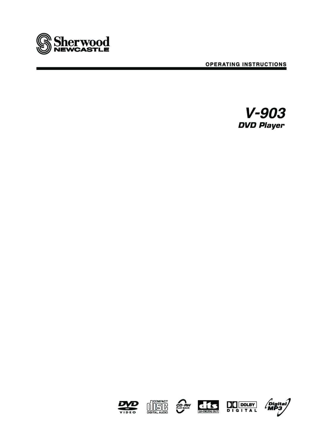 Sherwood V-903 manual 