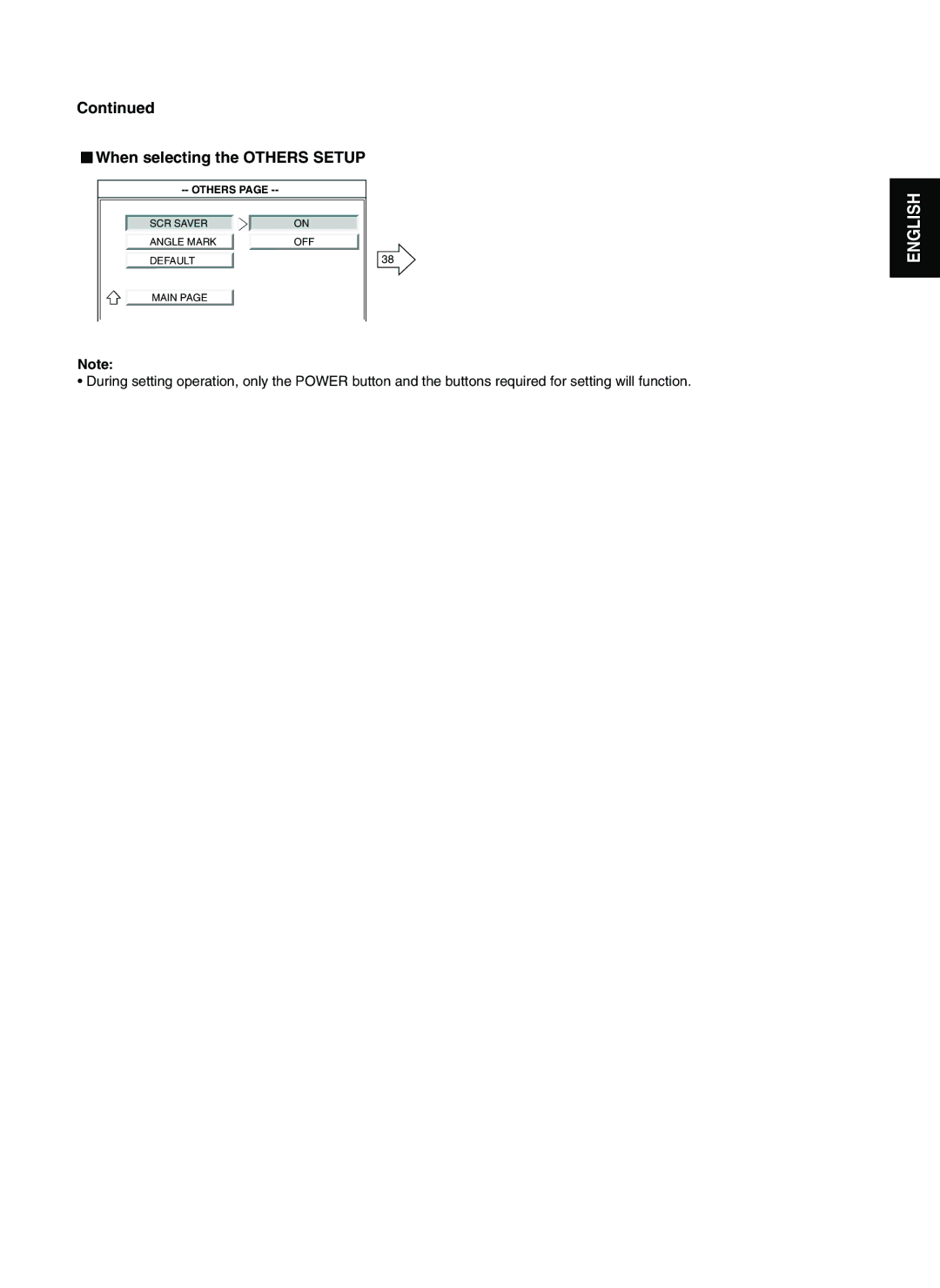 Sherwood V-903 manual When selecting the Others Setup 