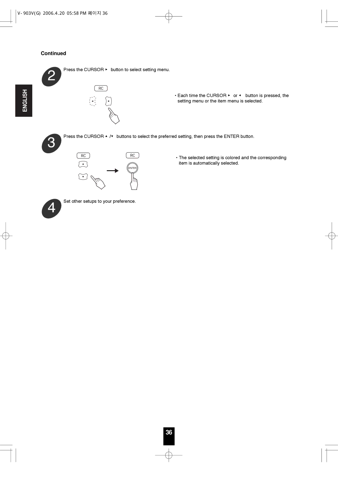 Sherwood V-903 manual English 