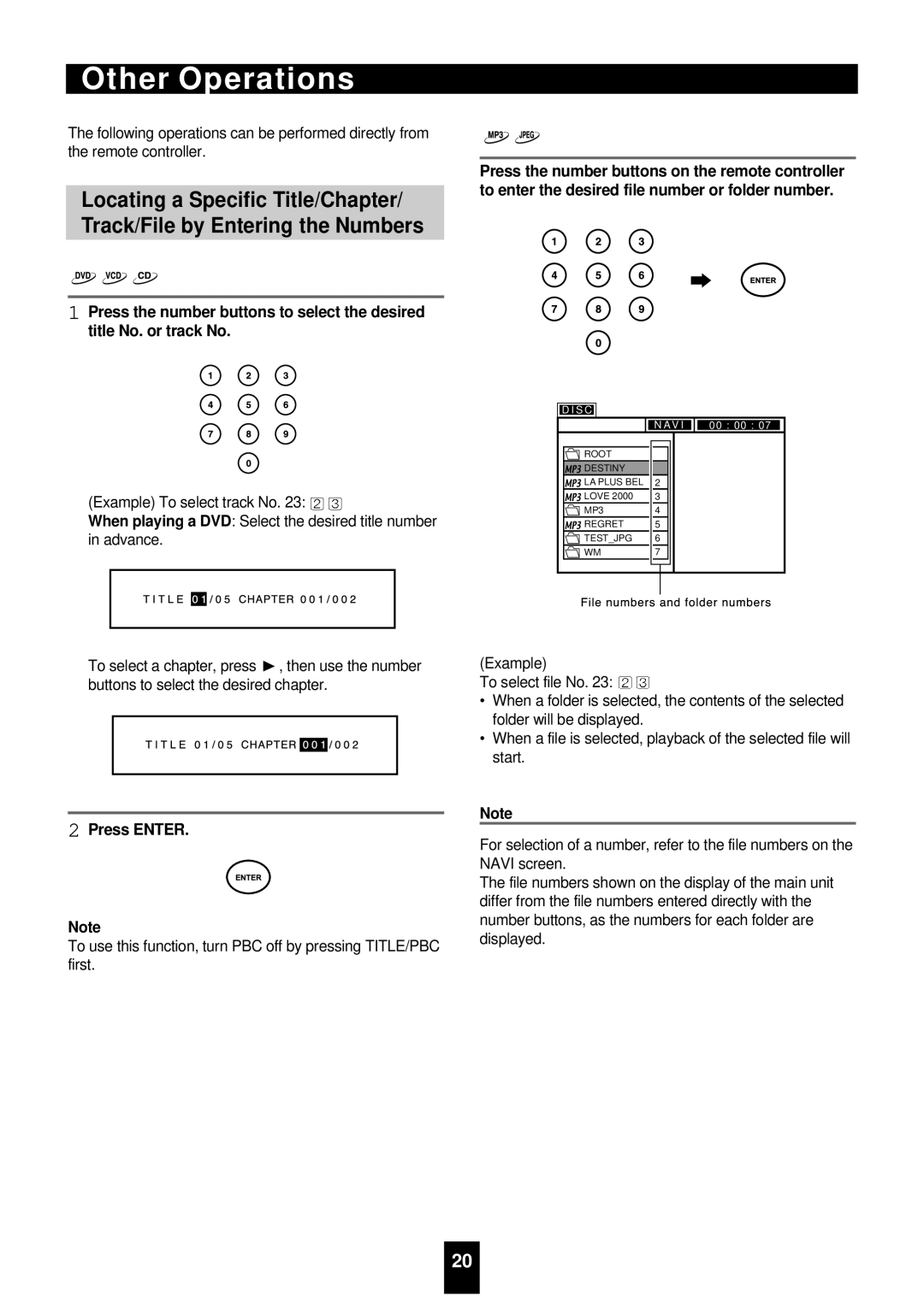 Sherwood VD-4500 manual Other Operations, Press Enter 