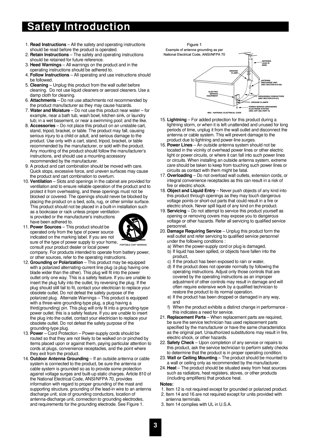 Sherwood VD-4500 manual Safety Introduction 