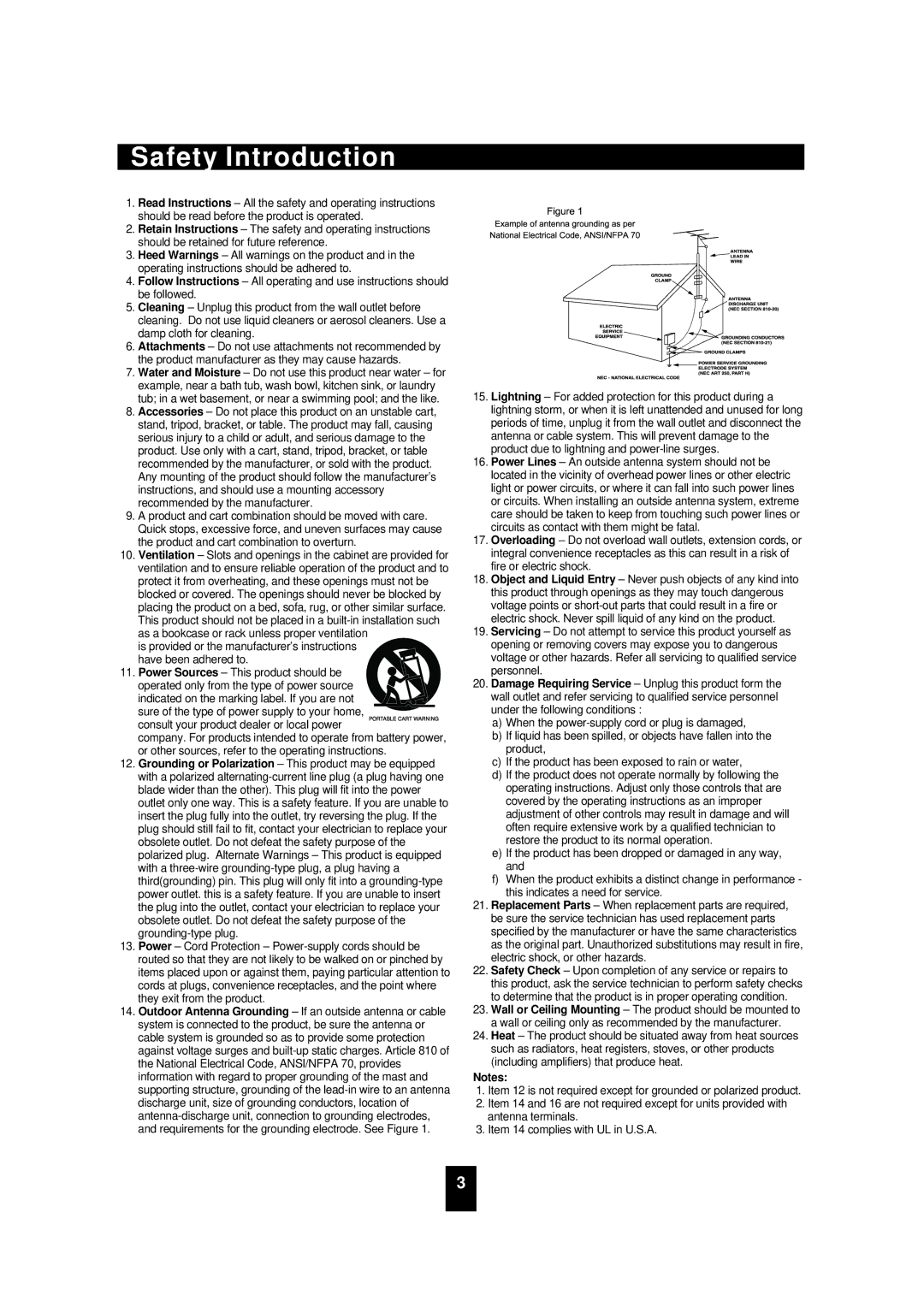 Sherwood VD-4502 manual Safety Introduction 