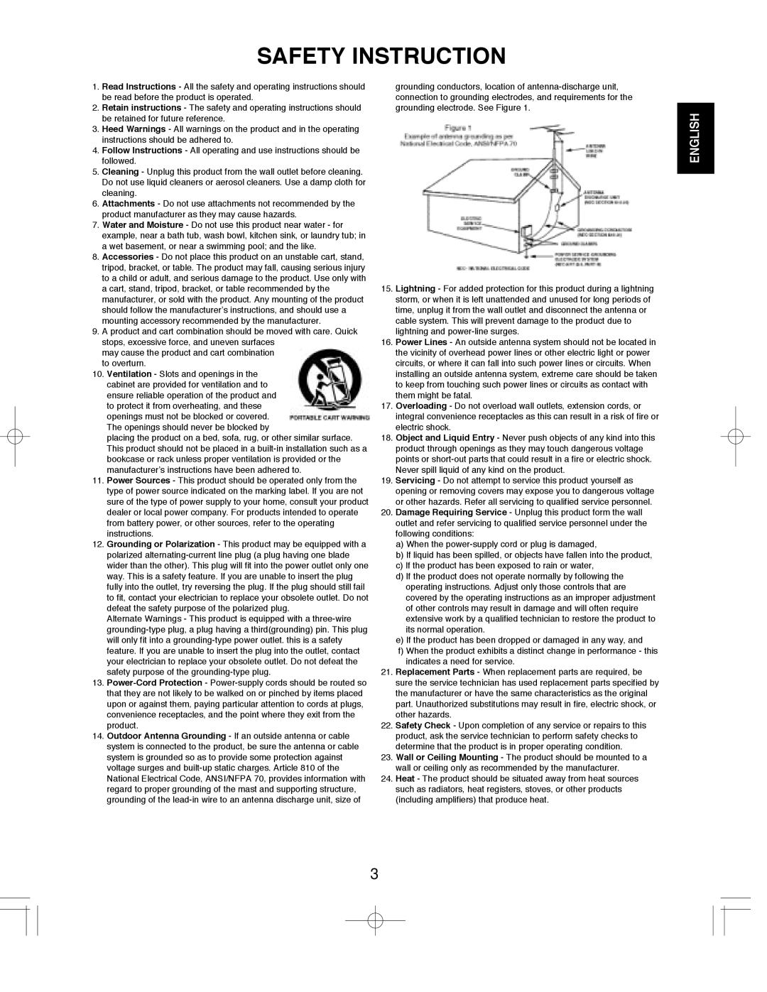 Sherwood VR-670, ST-670, ASW-670 manual Safety Instruction 