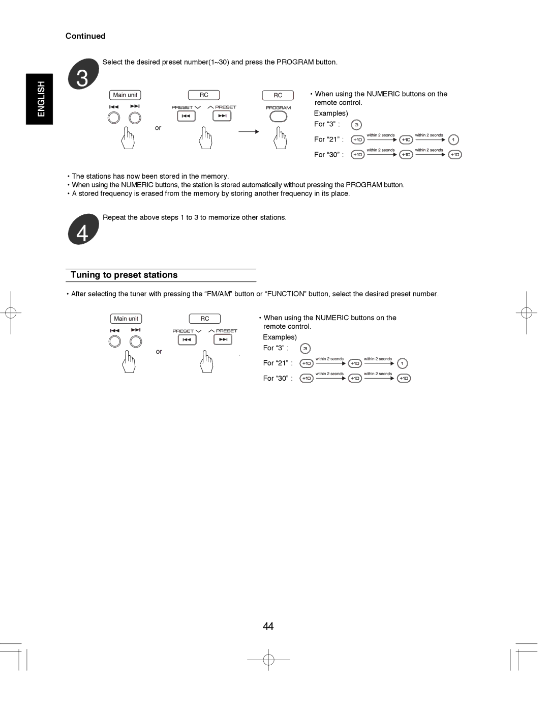 Sherwood ASW-670, VR-670, ST-670 manual Tuning to preset stations 