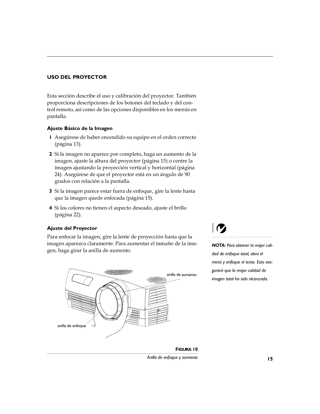 Shin You Enterprise LP 790 manual USO DEL Proyector, Sdqwdood, Ajuste Básico de la Imagen, JUDGRVFRQUHODFLyQDODSDQWDOOD 