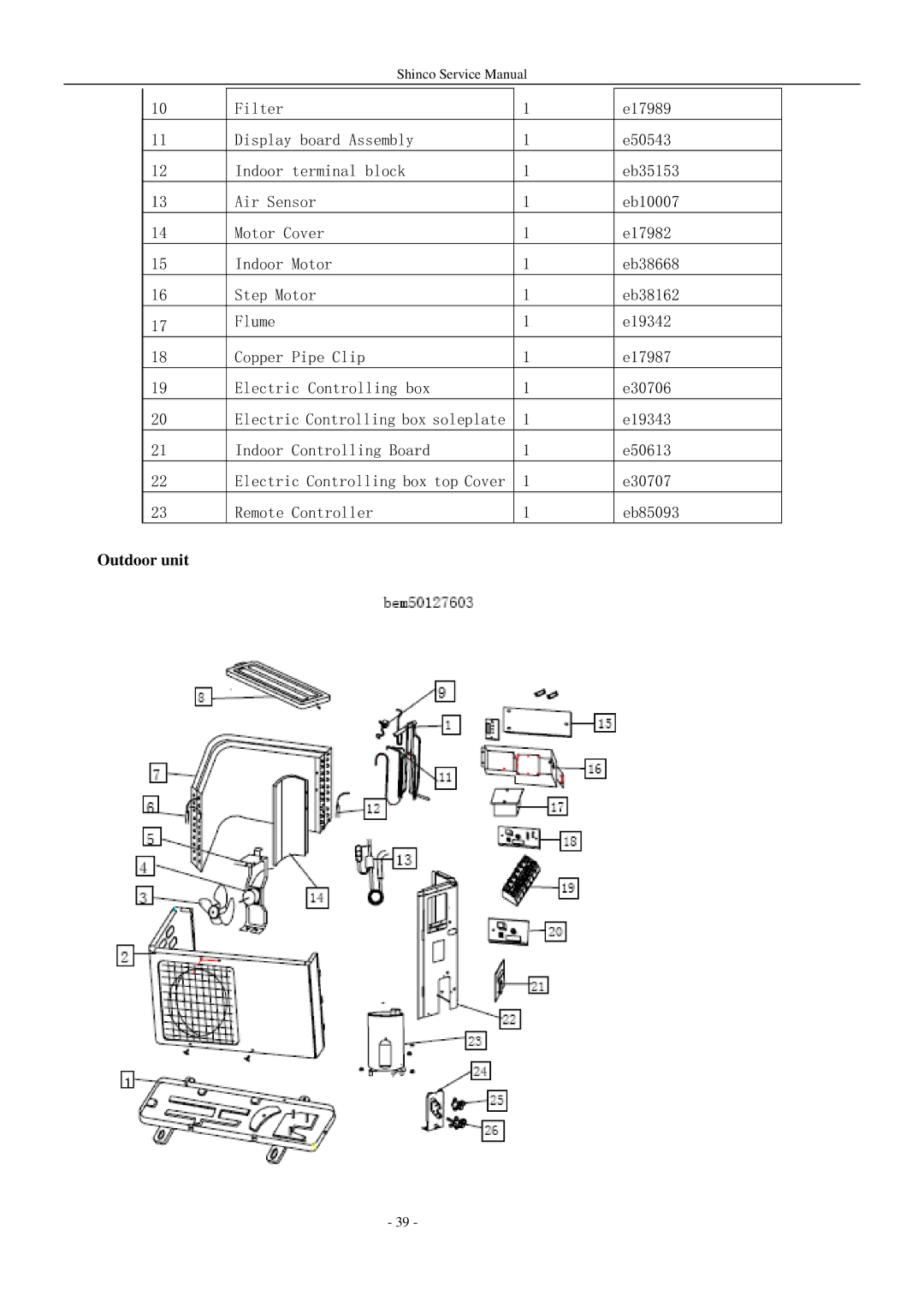 Shinco KFR-25GWZ BM service manual Outdoor unit 