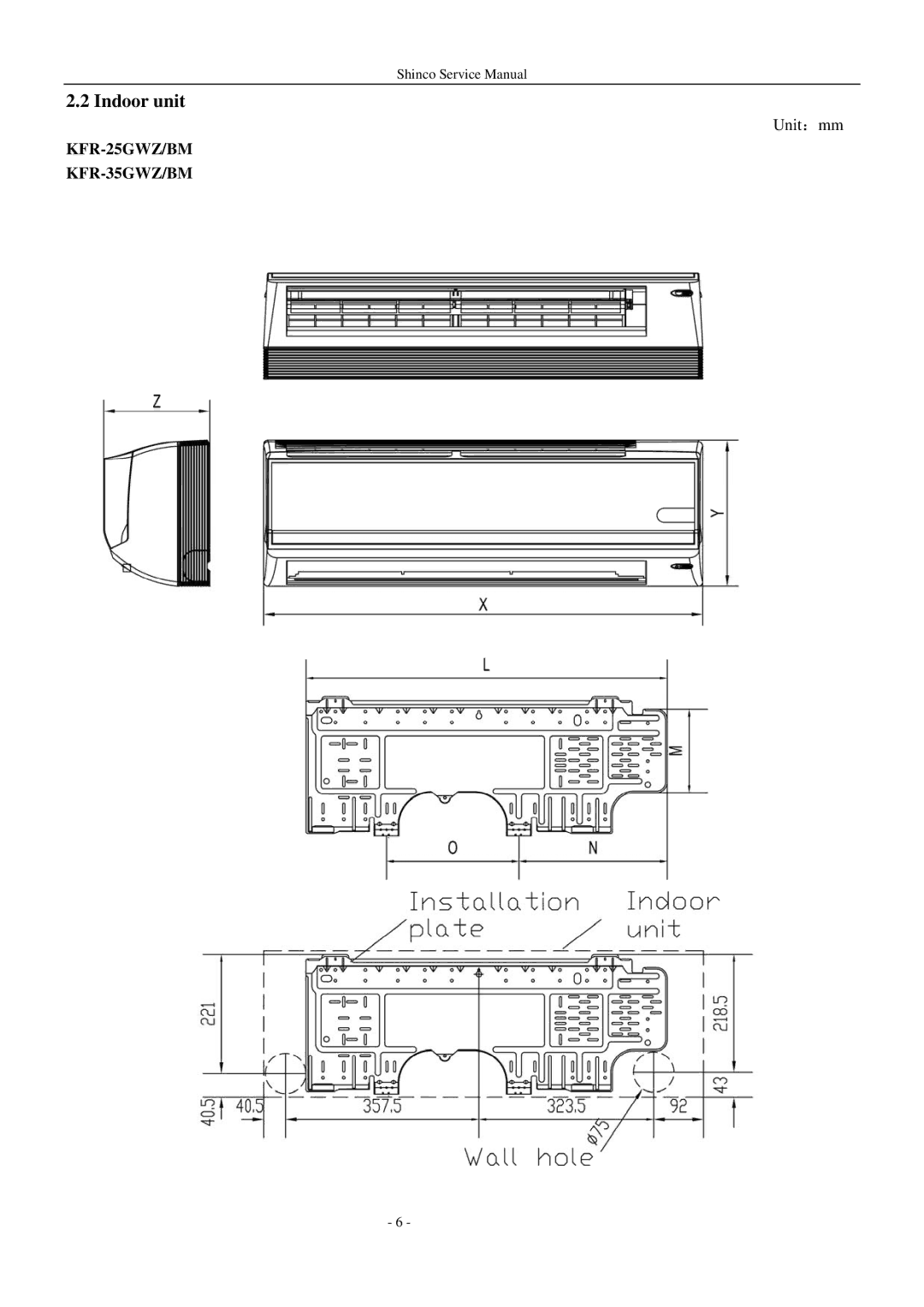 Shinco KFR-25GWZ BM service manual Indoor unit 