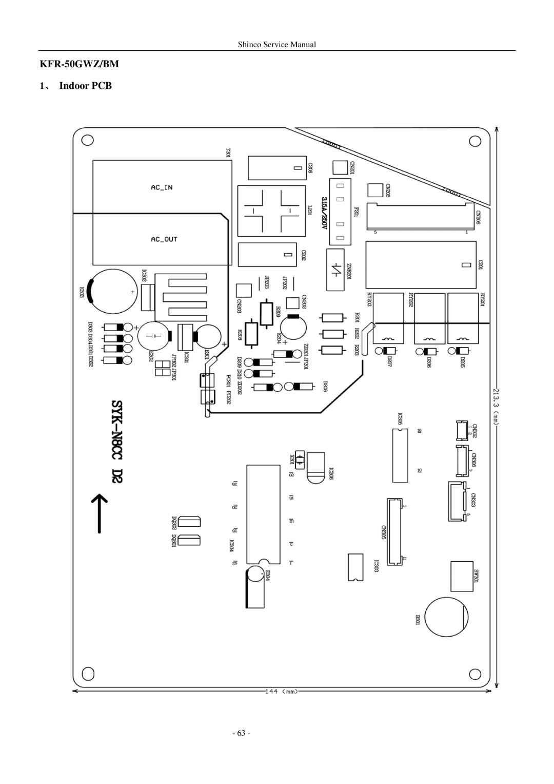 Shinco KFR-25GWZ BM service manual KFR-50GWZ/BM 