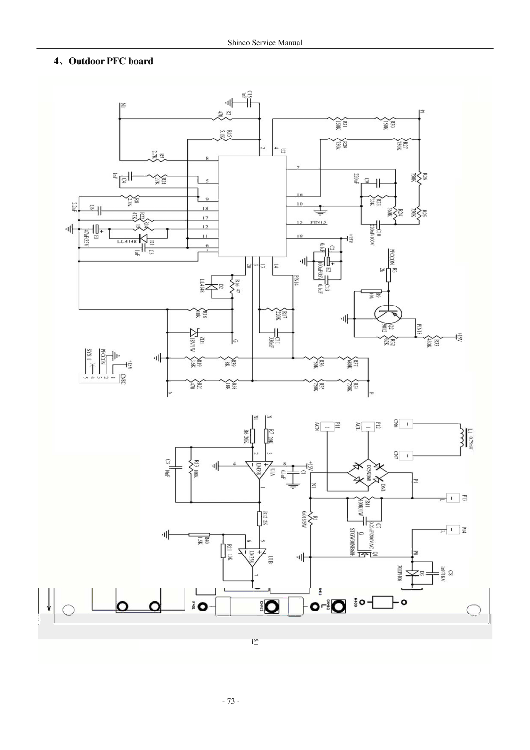 Shinco KFR-25GWZ BM service manual 、Outdoor PFC board 