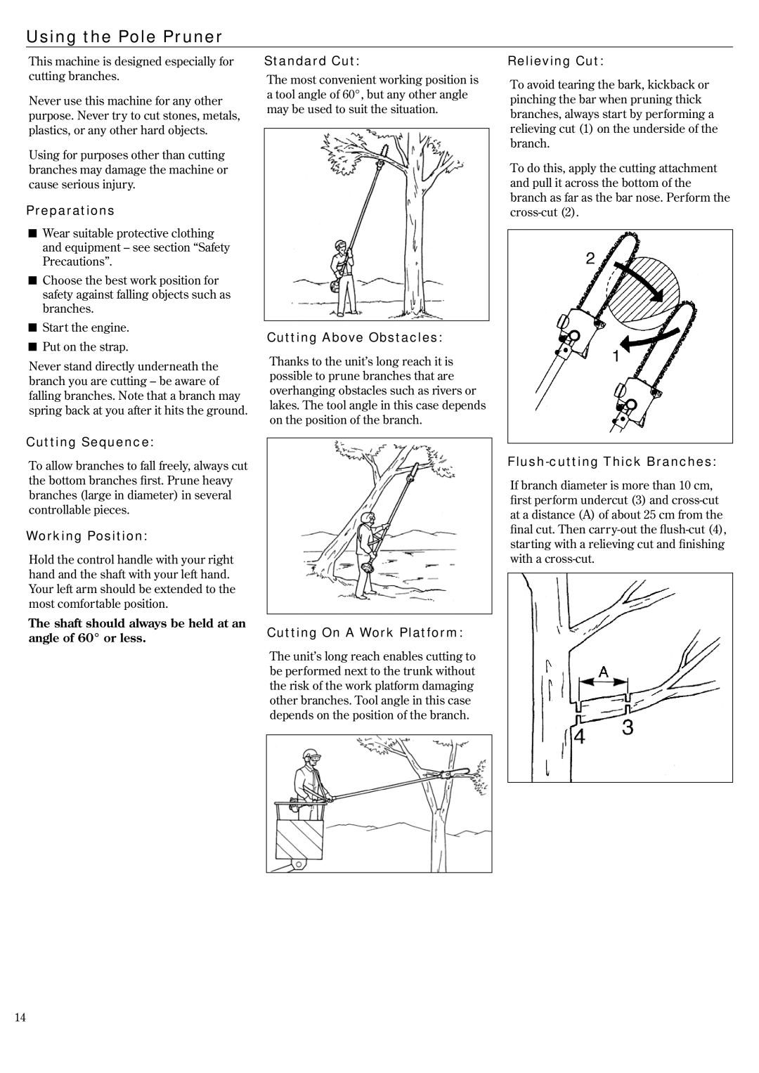 Shindaiwa 62888-94013, P231 manual Using the Pole Pruner 