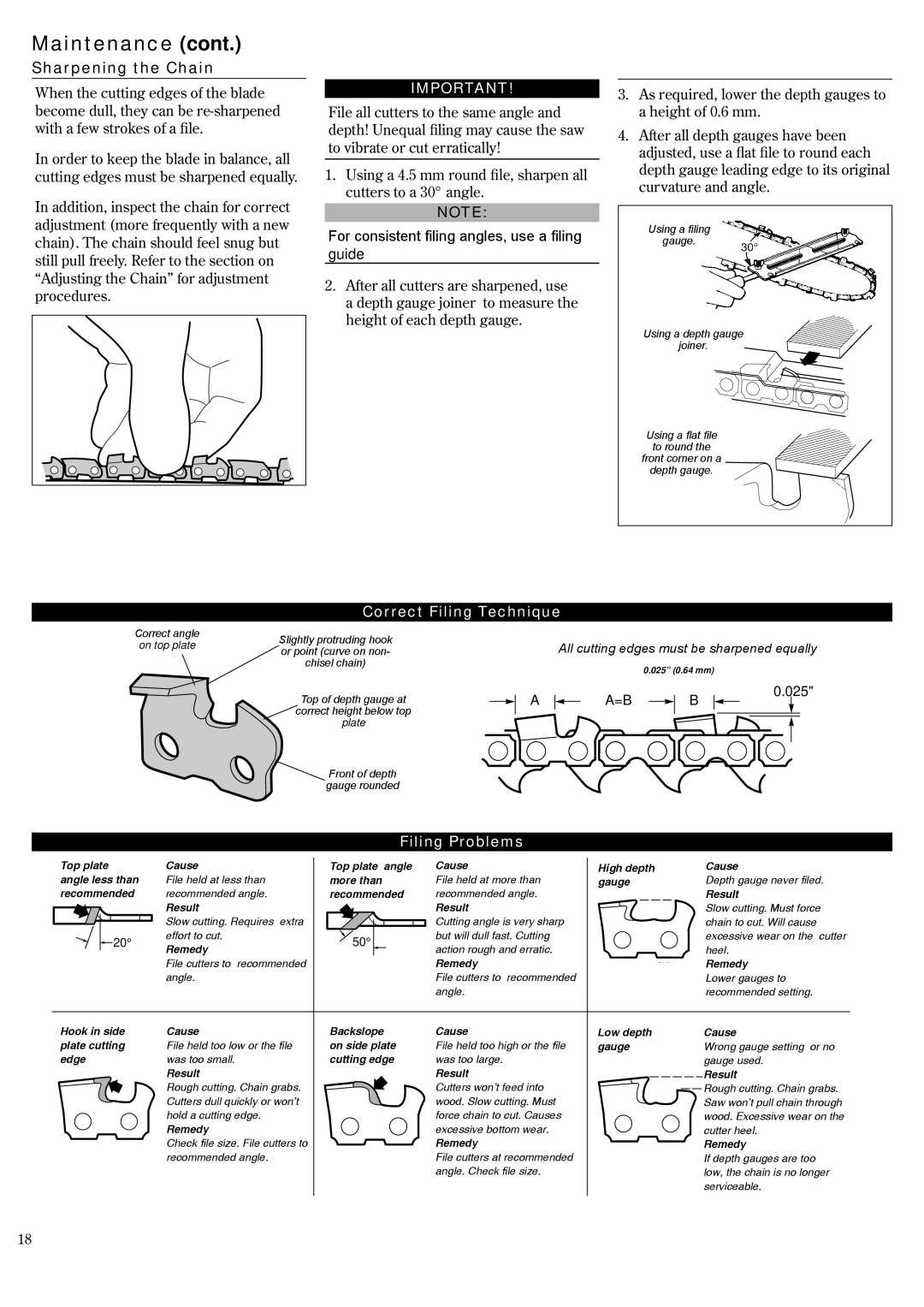 Shindaiwa 62888-94013, P231 manual Sharpening the Chain, For consistent filing angles, use a filing guide 