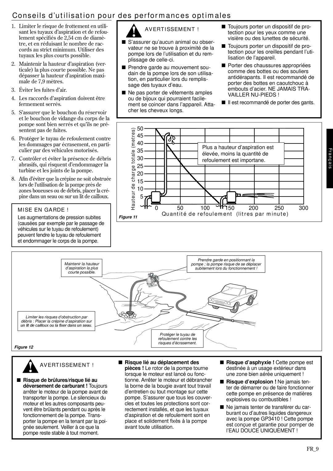 Shindaiwa GP3410, 6850-9430 Conseils d’utilisation pour des performances optimales, Il est recommandé de porter des gants 