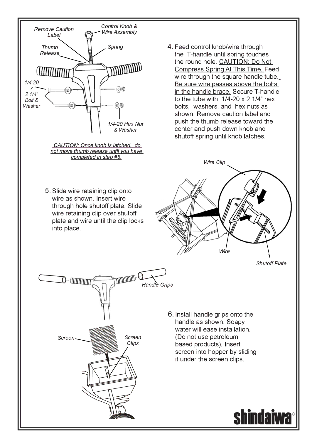 Shindaiwa 76RS owner manual Wire Clip 