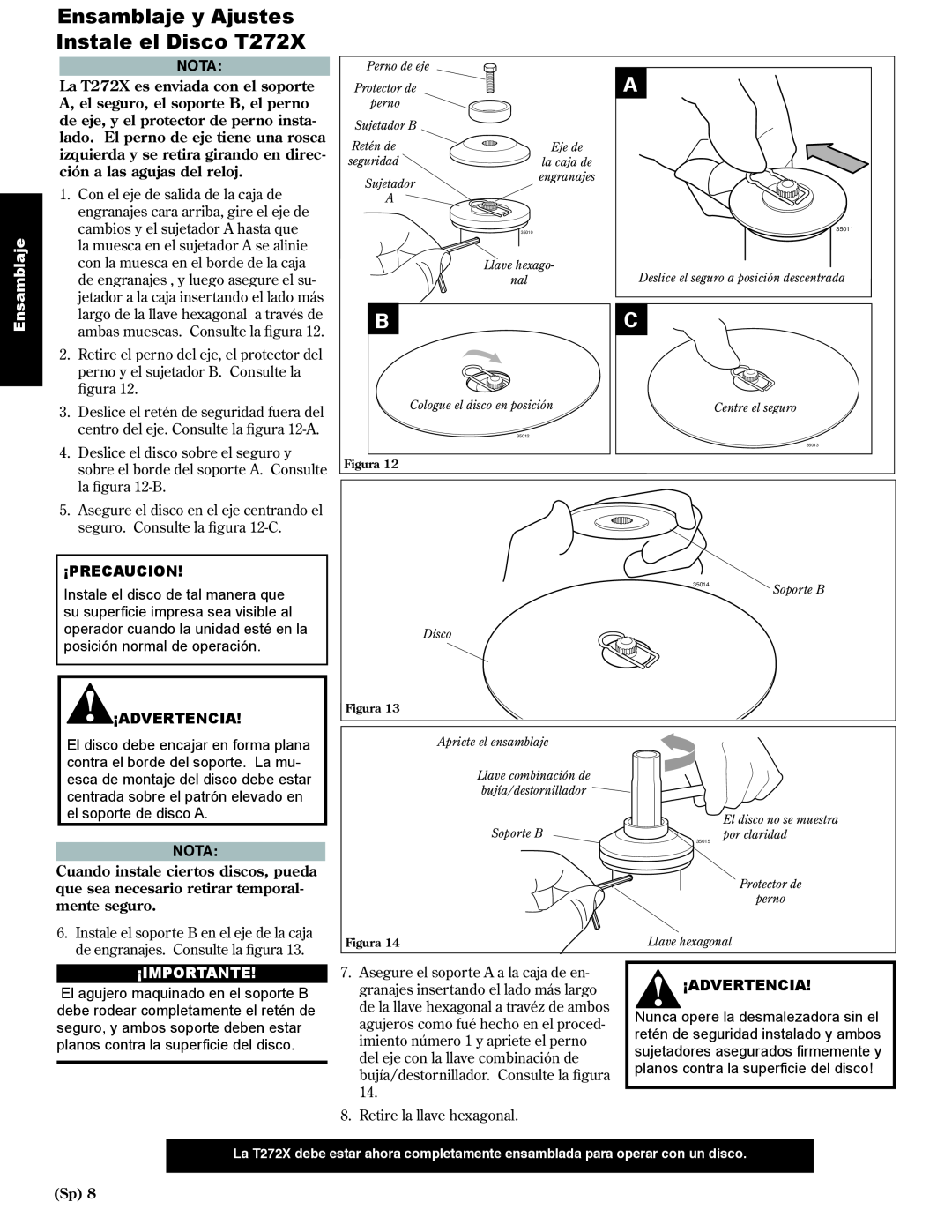 Shindaiwa 80974 manual Ensamblaje, ¡Importante, Retire la llave hexagonal 