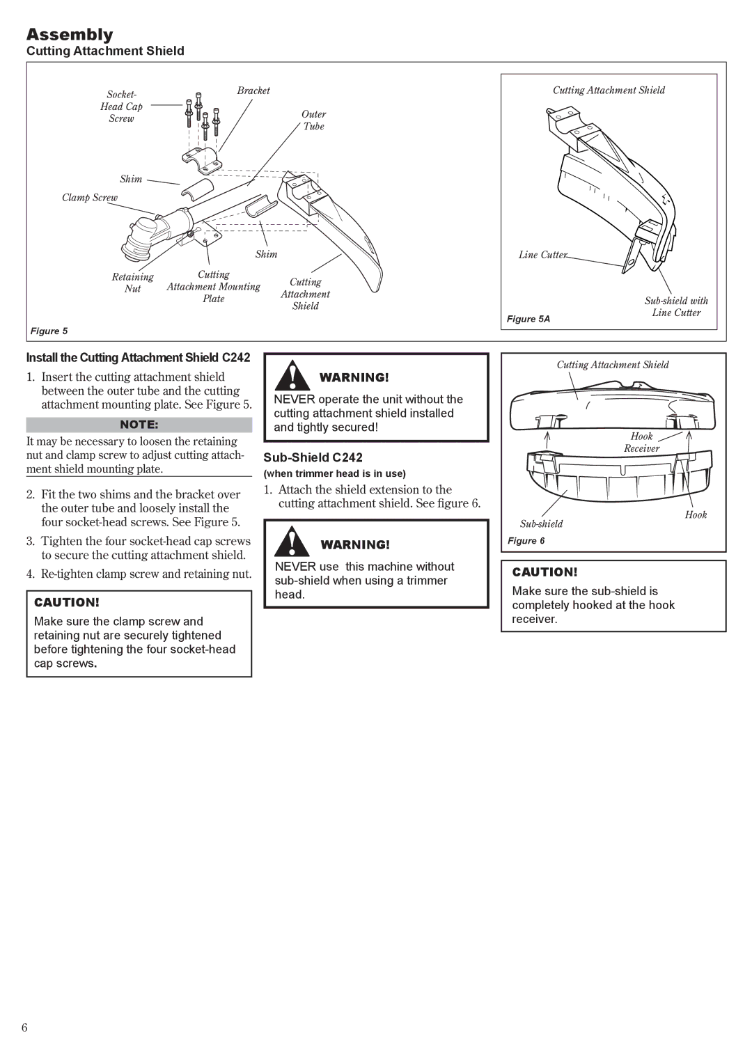 Shindaiwa 81644 manual Assembly, Cutting Attachment Shield, Sub-Shield C242 