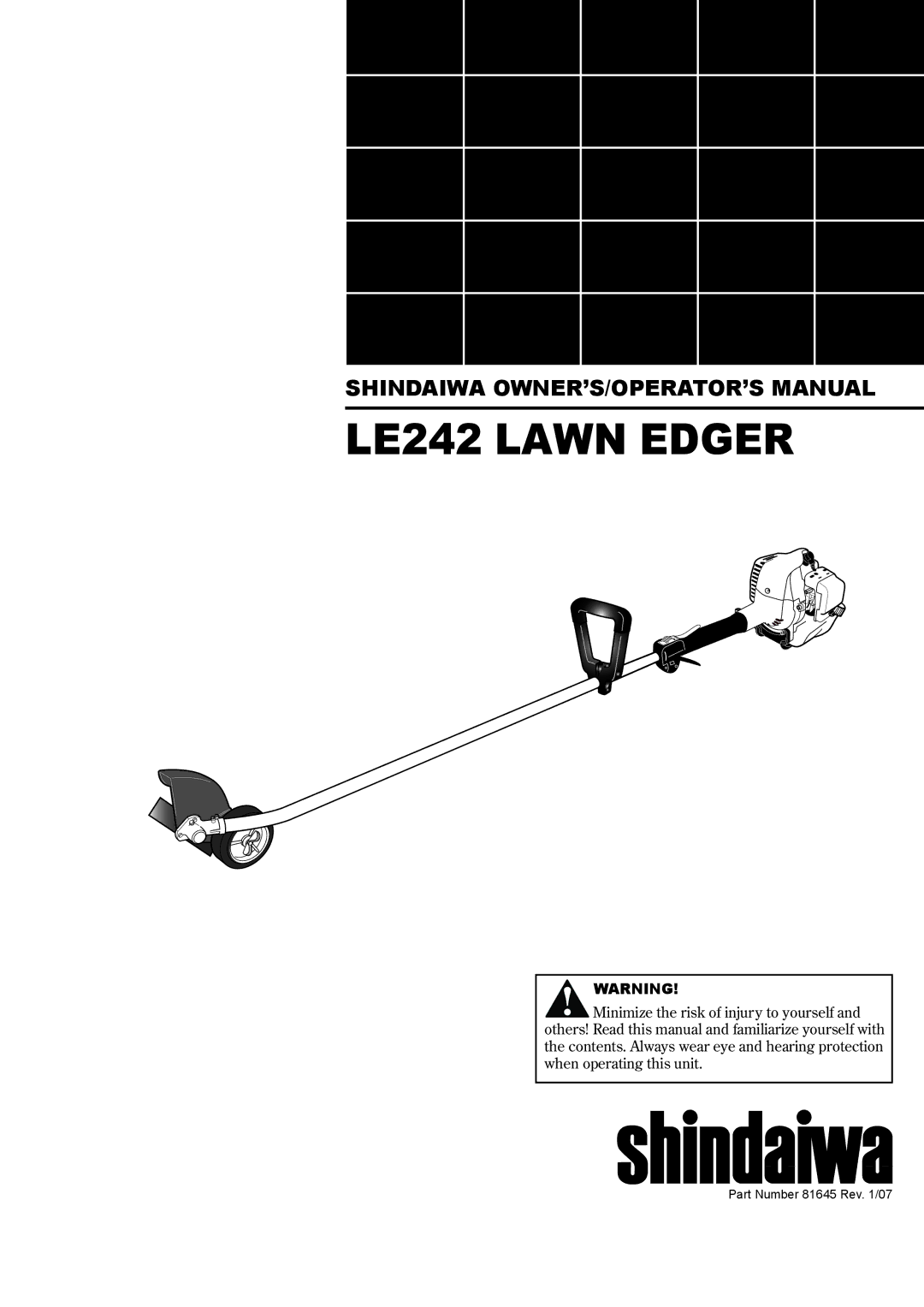 Shindaiwa 81645 manual LE242 Lawn Edger 