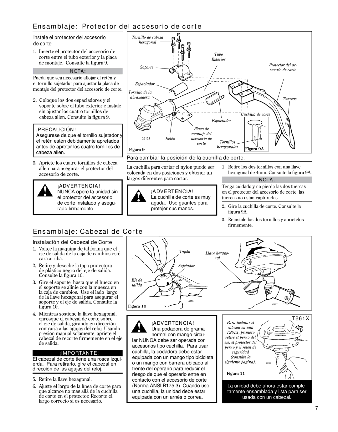 Shindaiwa 81646 manual Ensamblaje Cabezal de Corte, Para cambiar la posición de la cuchilla de corte 