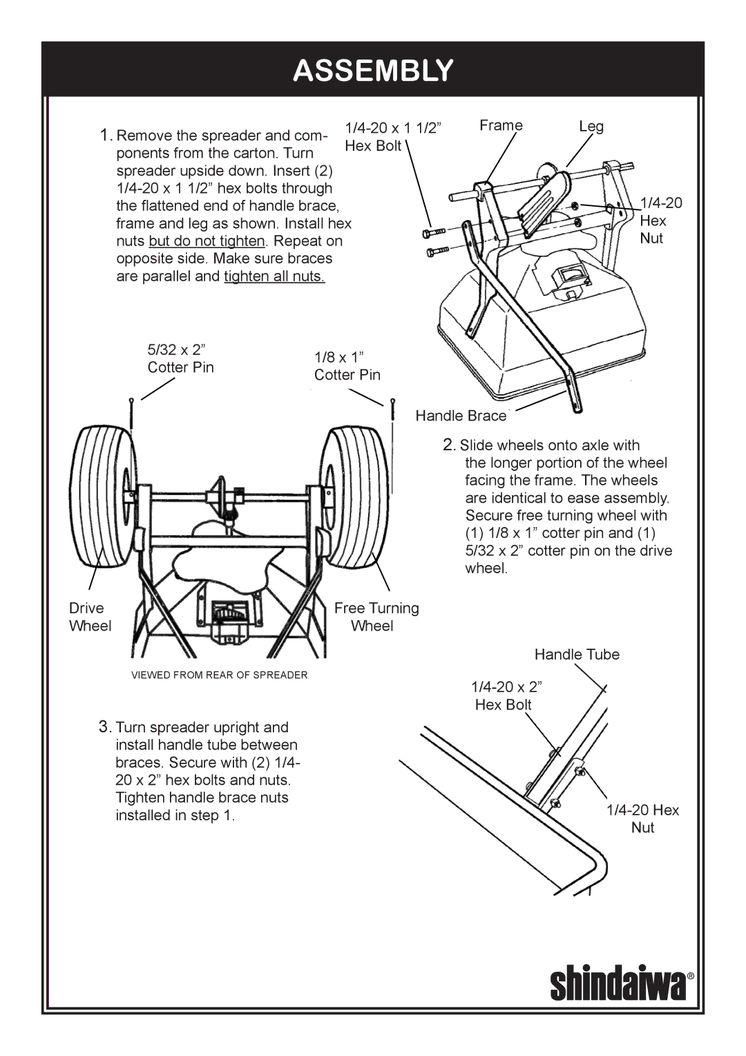 Shindaiwa 82010, 41RS Broadcast owner manual Assembly 