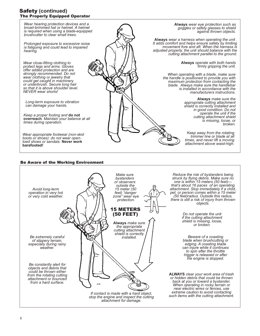 Shindaiwa 89302, C242/EVC manual Properly Equipped Operator, Be Aware of the Working Environment 