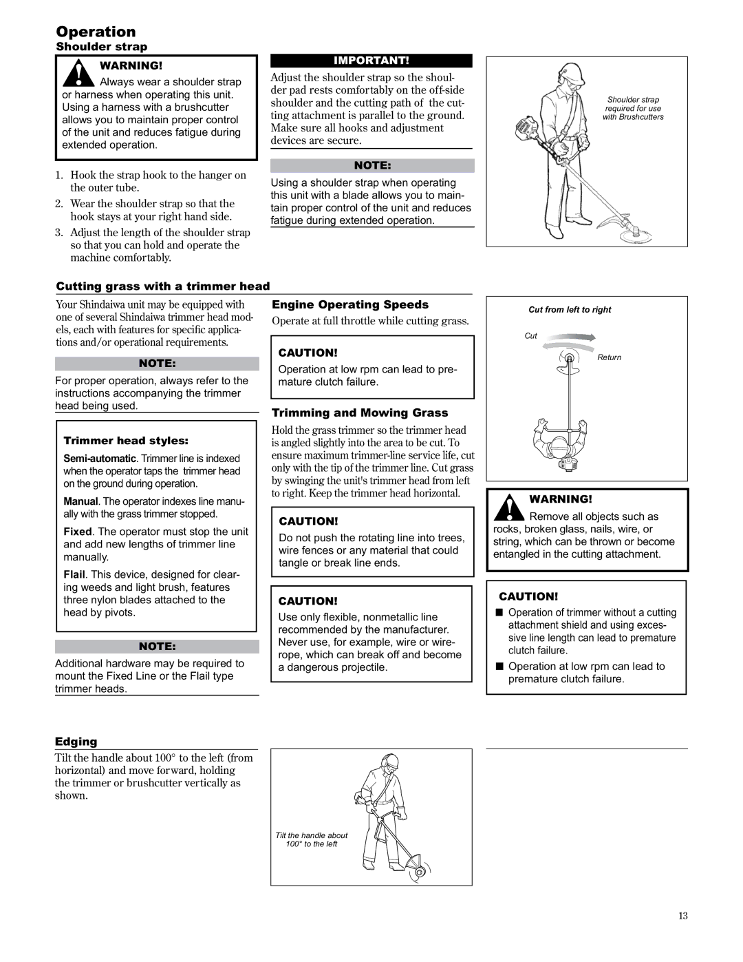 Shindaiwa 89303, C2510/EVC manual Operation 