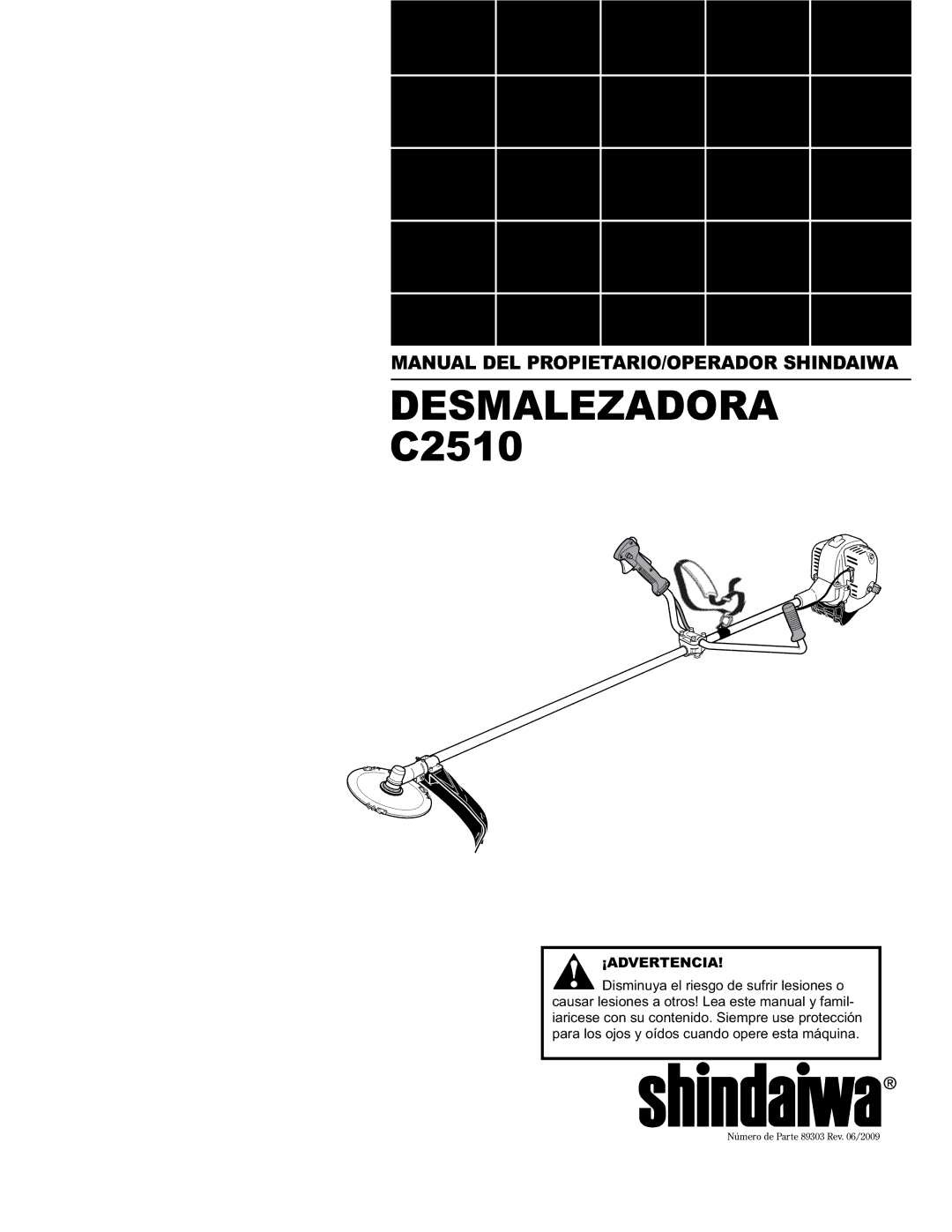 Shindaiwa 89303, C2510/EVC manual Desmalezadora C2510 