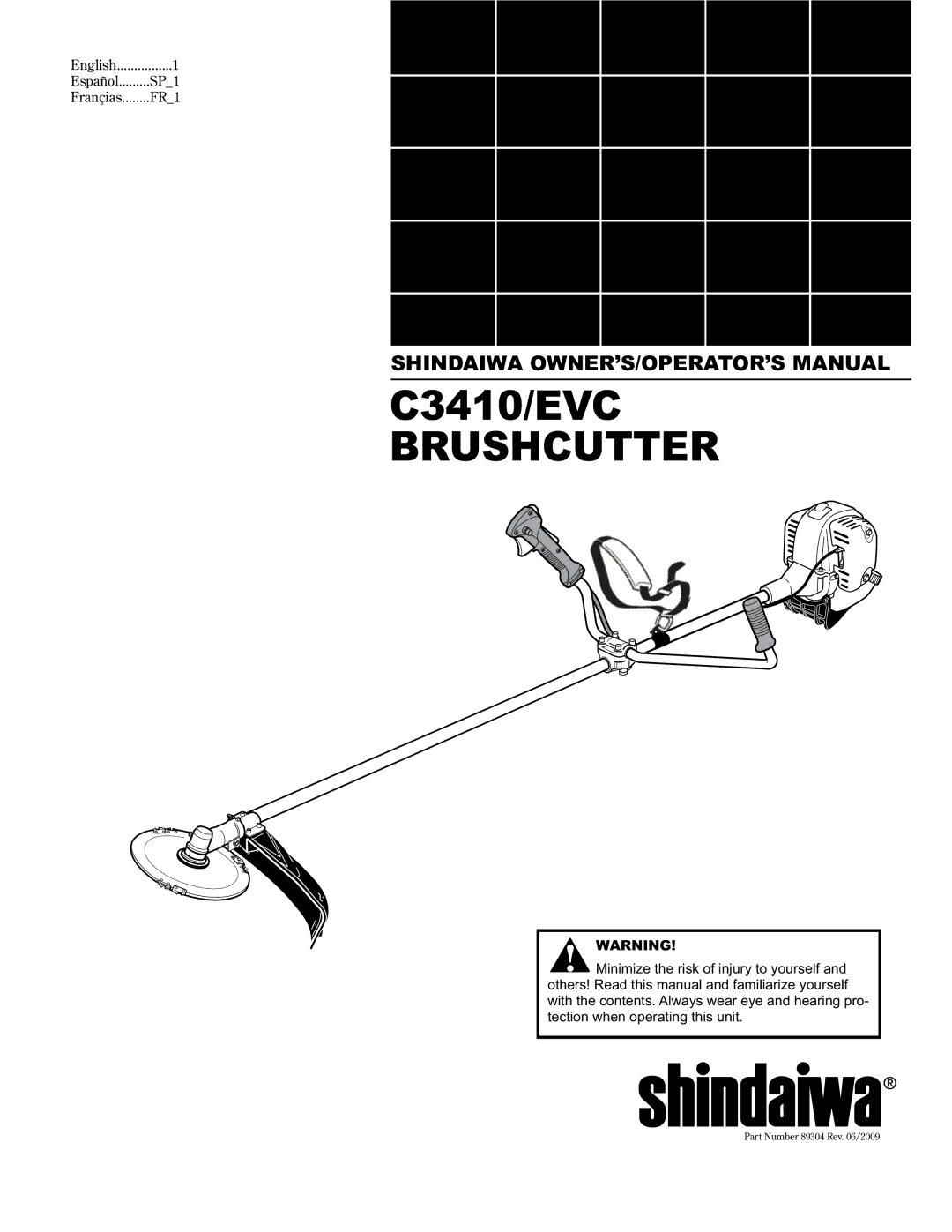 Shindaiwa C3410/EVC, 89304 manual Brushcutter 